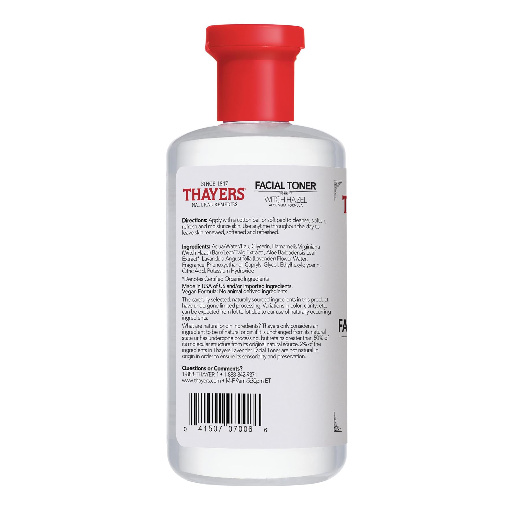 Thayers Witch Hazel Facial Gentle Rose Petal Toner Lotion with Organic Aloe Vera, All Day Hydration, Redue Pores & Improve Skin Texture, Vegan & Alcohol Free, 355ml