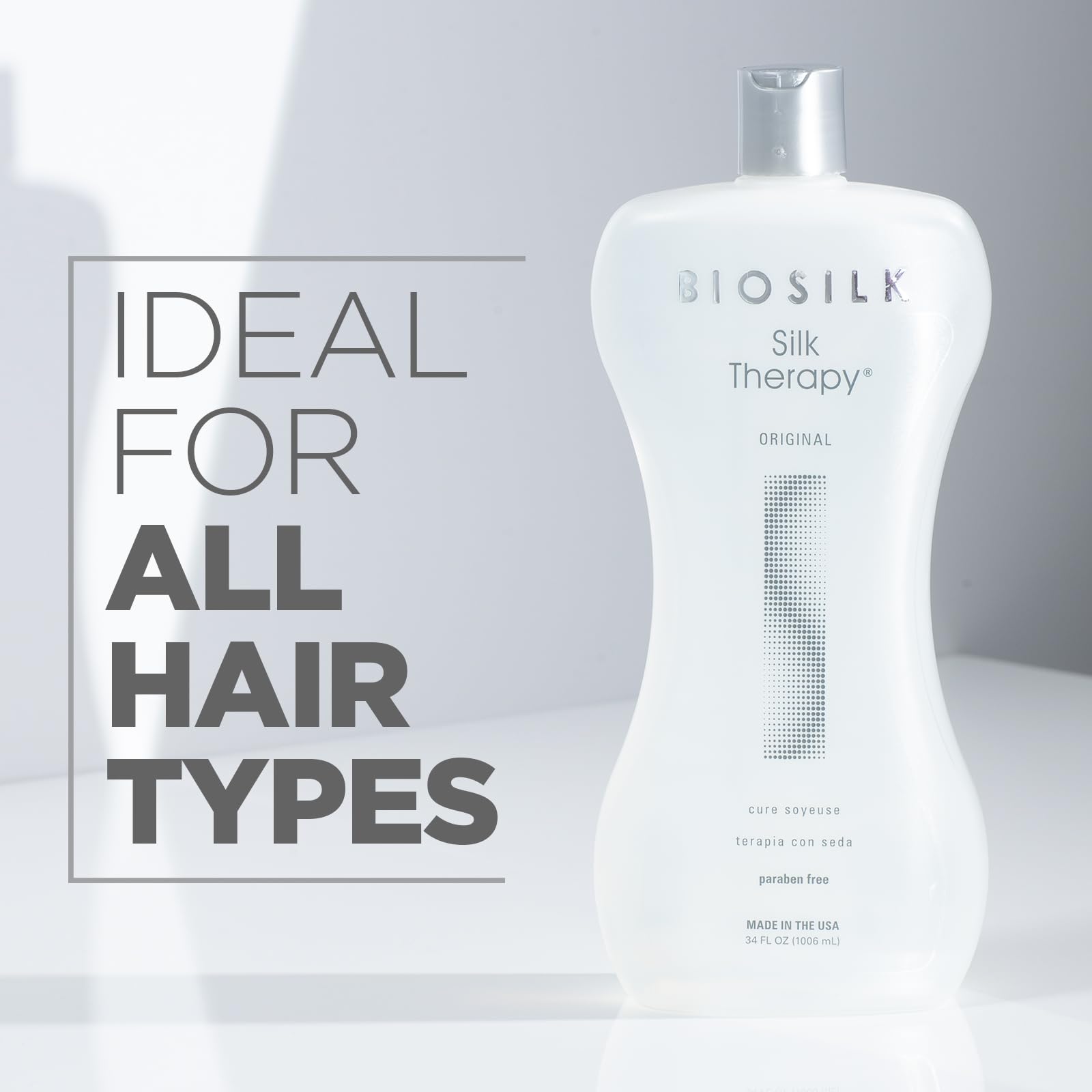 BioSilk Silk Therapy Original, Reconstructing Treatment For Adding Shine & Helping Prevent Split Ends, Sulfate, Paraben, & Cruelty-Free, 5.64 Oz Halalzen