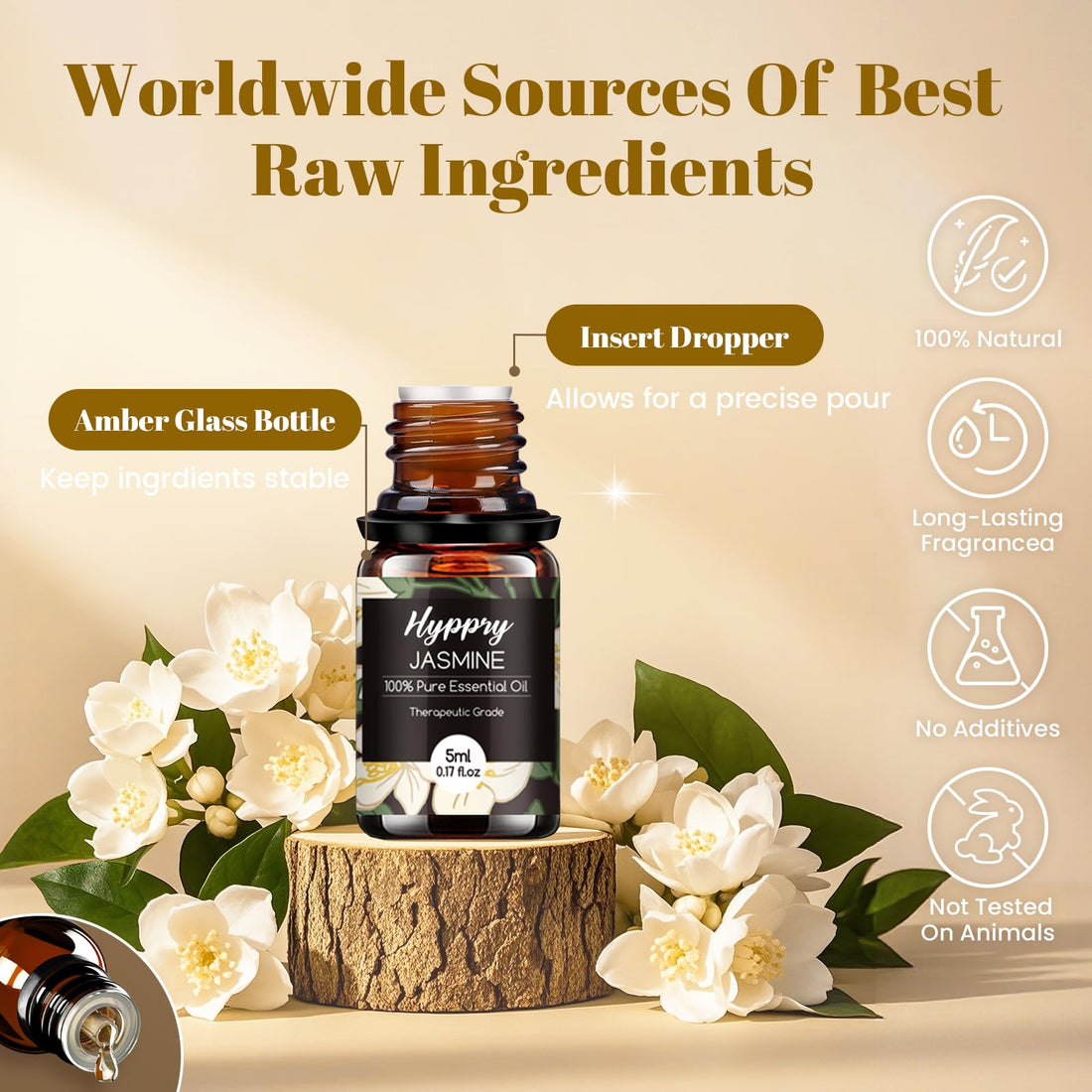 Essential Oils Set, Pure Natural Essential Oils for Diffuser for Home, Aromatherapy, Candle & Soap Making, Cleaning, Relaxing - Lavender, Tea Tree, Eucalyptus, Lemon, Cinnamon, Jasmine