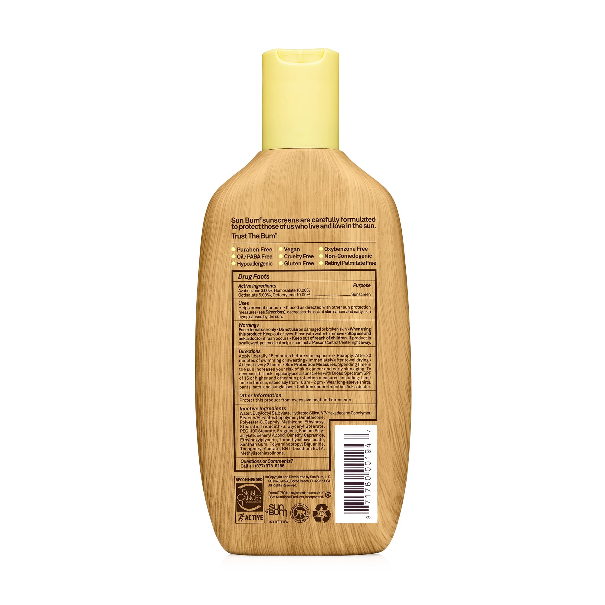Sun Bum Original SPF 50 Sun Cream Lotion, Moisturizing Sunscreen with Vitamin E, Vegan and Reef Friendly, Broad Spectrum UVA/UVB Protection, 177ml