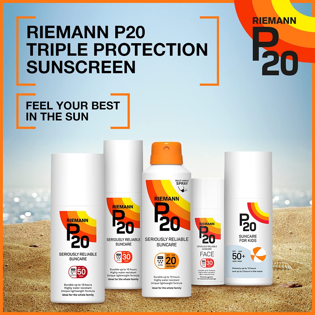 RIEMANN P20 Original SPF50+ Plus Spray 200ml | High UVA & UVB Protection Sunscreen Spray | Long Lasting Water Resistant Sun Care | Lightweight Daily Protection