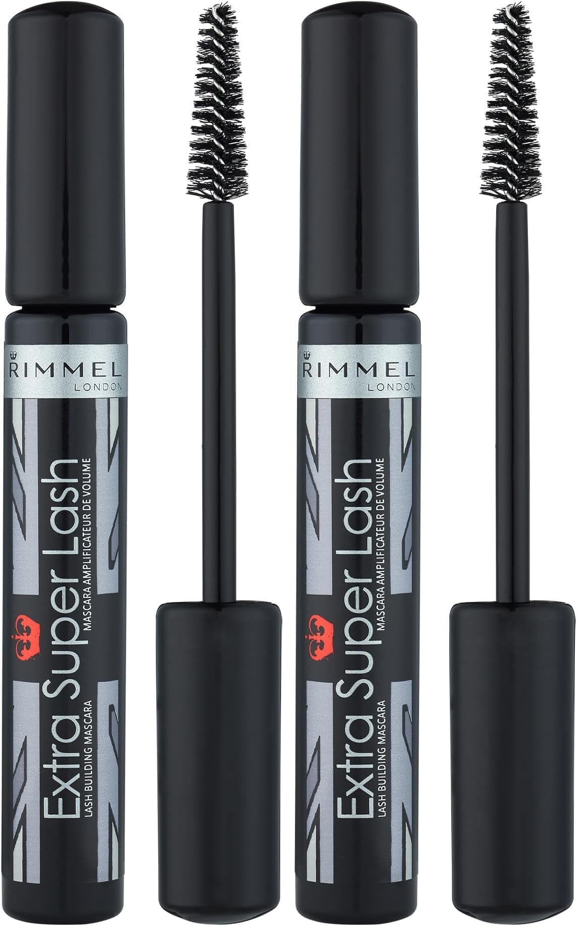 RIMMEL LONDON - Extra Super Lash Building Mascara - Defines, Lengthen & Curl Lashes - With Hydrogel For Healthy Looking Finish - Enriched With Vitamin E - No Clumping - 101 Black Black Halalzen