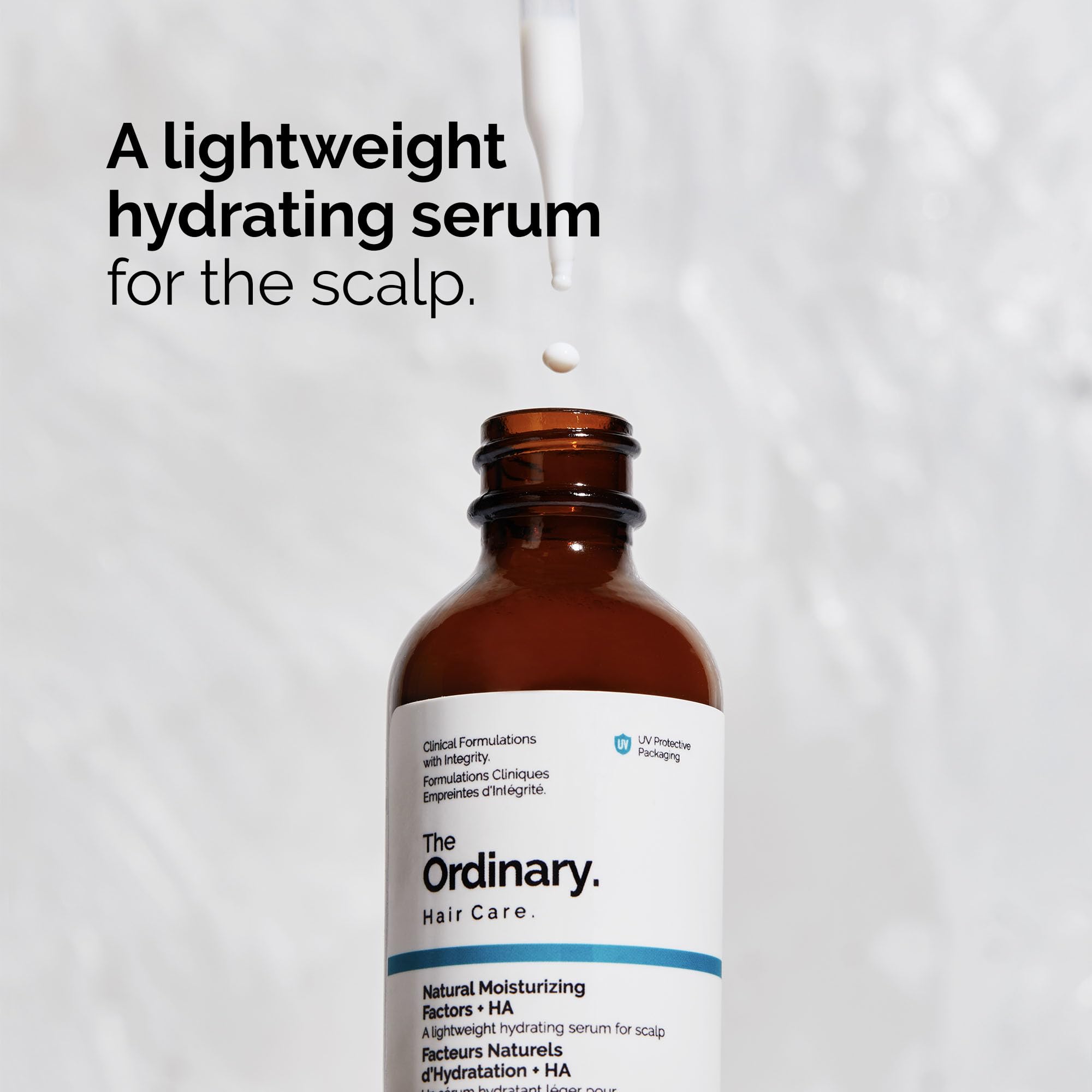 The Ordinary Haarpflege Natural Moisturizing Factors + Hyaluronic Acid, leichtes hydrierendes Kopfhautserum mit Hyaluronsäure und Squalan, 60 ml