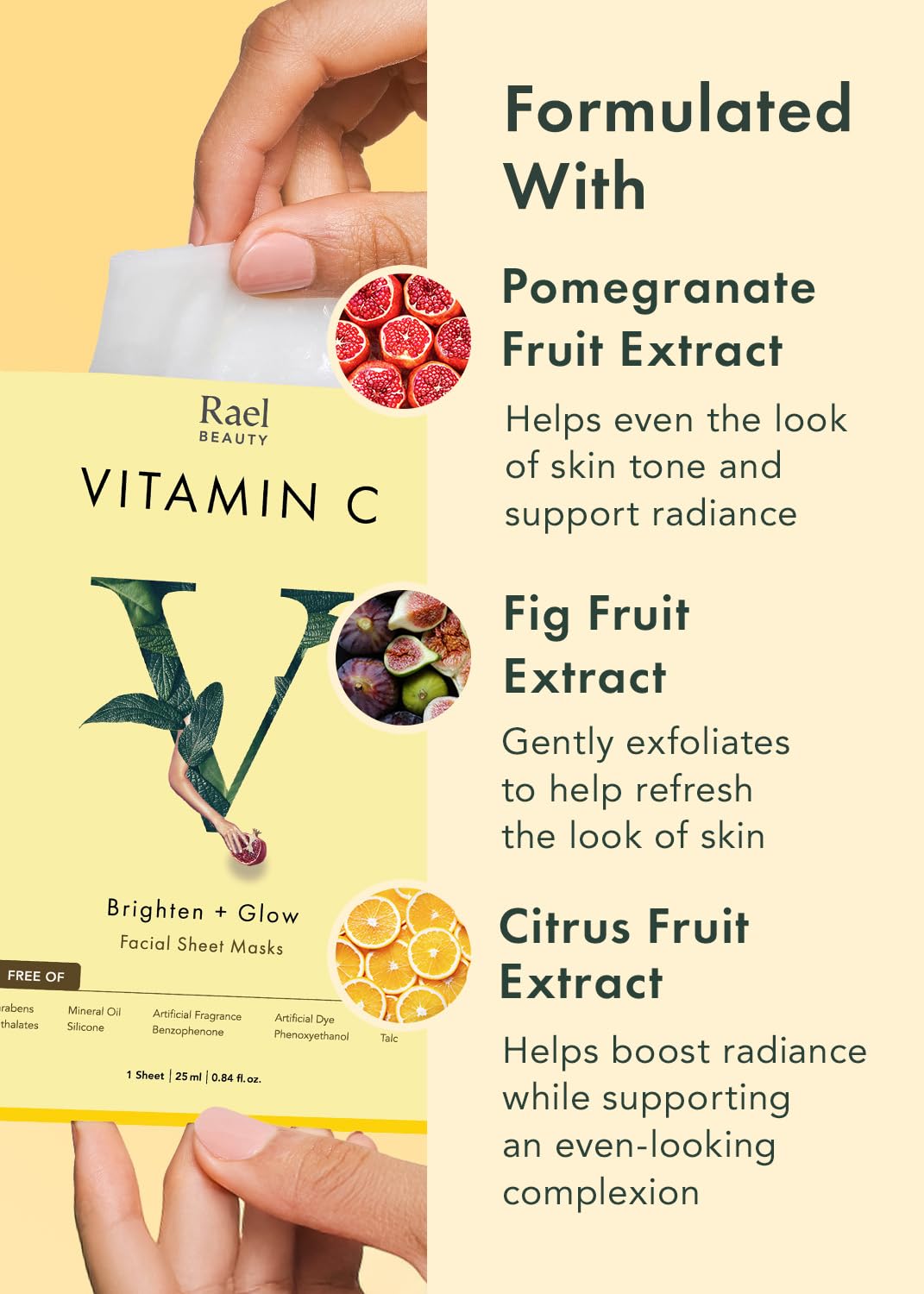 Rael Beauty Collagen + PDRN Face Masks - Korean Skincare for Glass Skin, Smoothing, Salmon PDRN & Hydrolyzed Collagen & Hyaluronic Acid, Anti-Slip Grip, Fragrance & PEGs & Cruelty Free (4 Sheets)