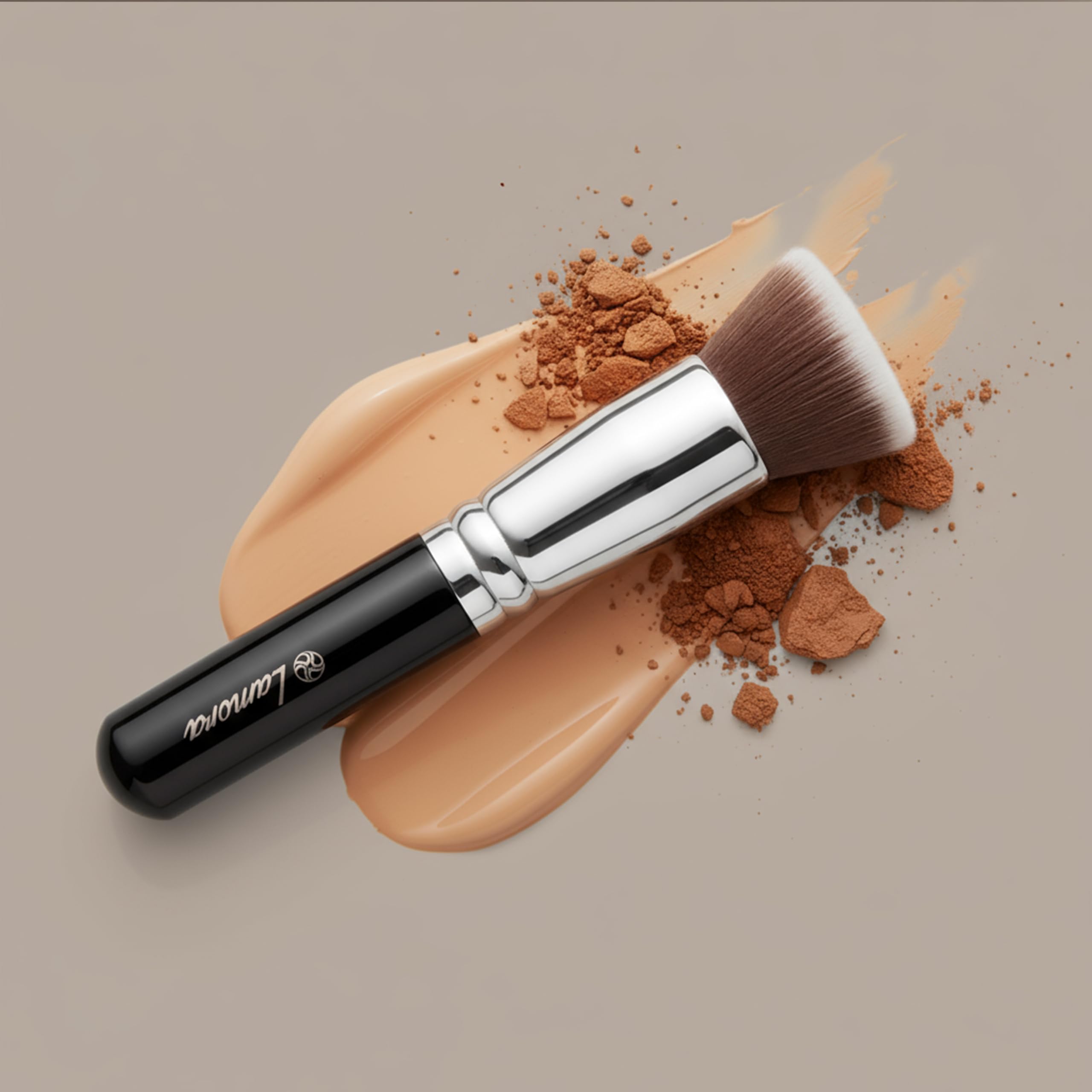 LAMORA Concealer Makeup Brush Under Eye - Angled Flat Top Kabuki Nose Contour Brush - Ideal for Concealing Blending Setting Buffing with Powder Liquid Cream Cosmetic - Small Makeup Foundation Brush Halalzen