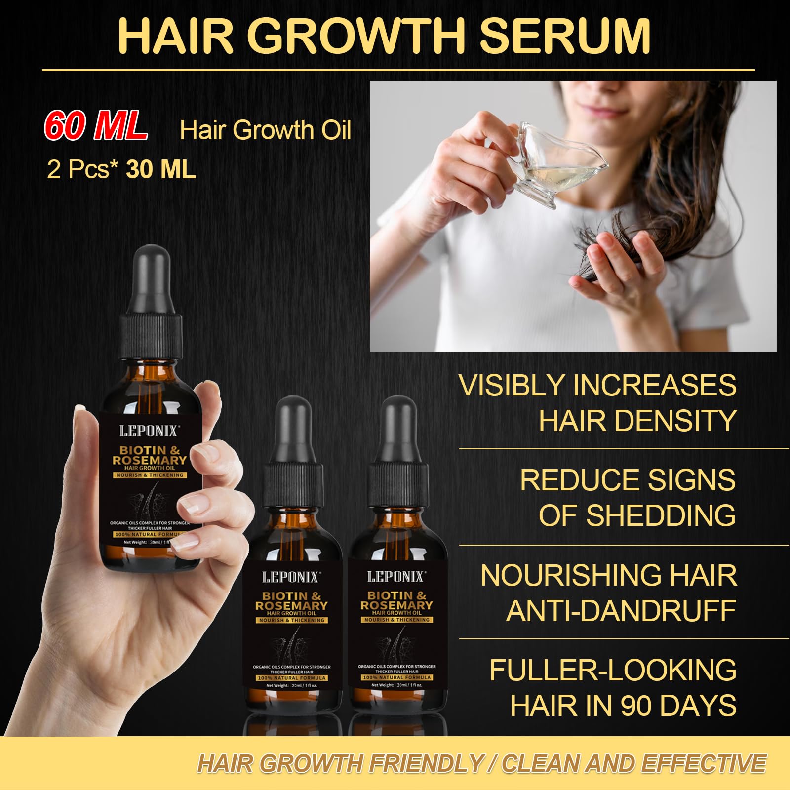 Rosemary Oil for Hair Growth, Diluted Rosemary Oil Hair Growth Serum with Derma Roller & Scalp Massager Hair Thickening Products Hair Loss Treatment for Men Women, Mens Gift Set