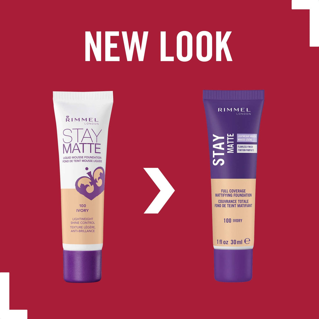 Rimmel London Stay Matte Liquid Mousse Foundation, Good Coverage and Oil-Free Formula, Soft Beige, 30 ml Halalzen