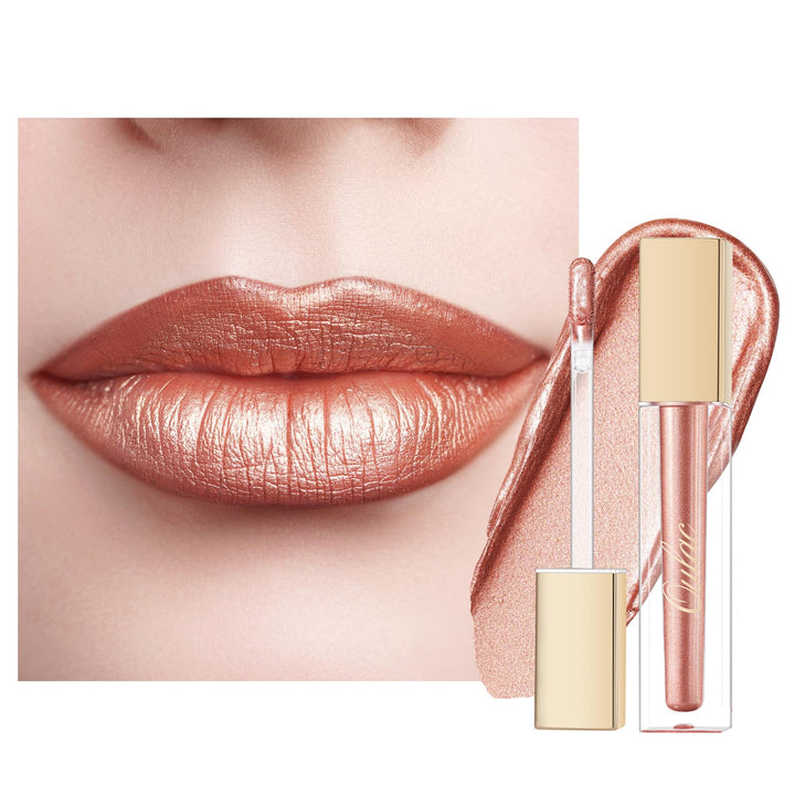 Oulac Metallic Diamond Shine Liquid Lip Gloss - Glitter Glossy for Lip & Eye, Long Lasting 24H + & Waterproof, Lightweight Lip Stain, 3D Metallic Finish, No Transfer, Vegan, 4.5ml,MD05 Loose Control Halalzen