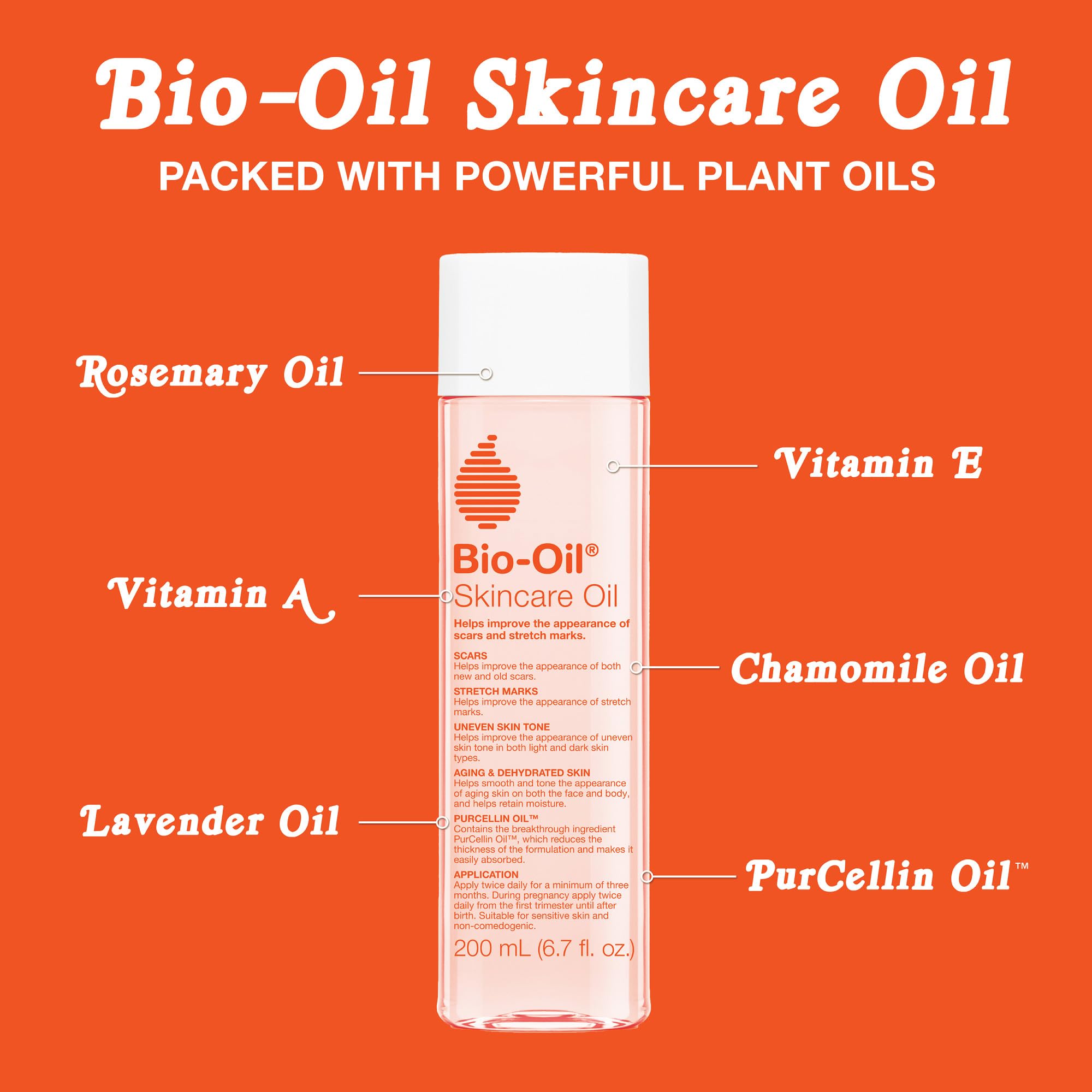 Bio-Oil Skincare Body Oil Serum, Face and Body Moisturizer with Vitamin E & A, for Scars, Stretch Marks, Sensitive Skin, All Skin Types, Dermatologist Recommended, Non-Comedogenic, 2 Oz Halalzen
