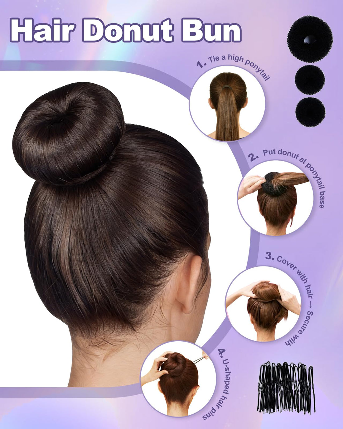 Oiomniv 72PCS Hair Styling Tools Set for Women, DIY Hair Braiding & Bun Maker Kit, Easy Hair Accessories for Updos, Ponytails & Braids, Home Hairdressing Styling Set, Hair accessories for girls Halalzen