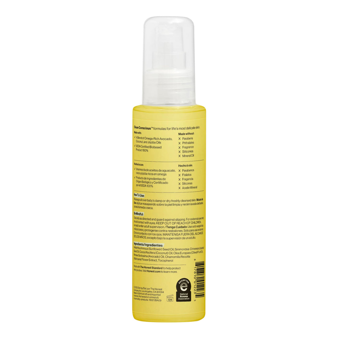 The Honest Company Fragrance-Free Moisturizing Body Oil, Nourish Soothe Baby's Skin, Plant-Based, Hypoallergenic Vegan, 4.0 fl oz Halalzen
