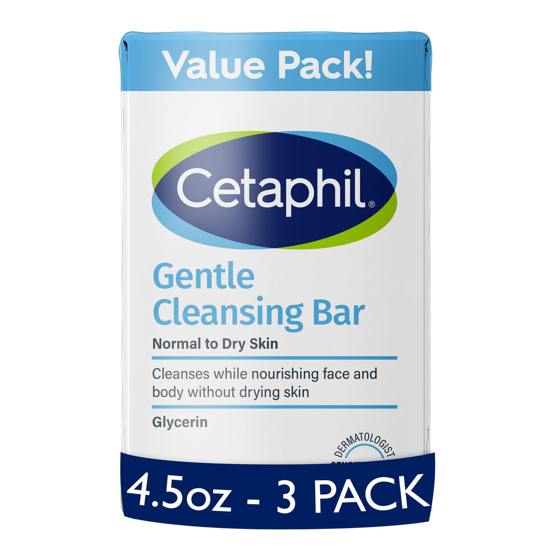 Cetaphil Gentle Cleansing Face and Body Bar, 4.5 oz Bar (Pack of 6), Nourishing Cleanser Bar For Dry, Sensitive Skin, Non-Comedogenic, (Packaging May Vary)