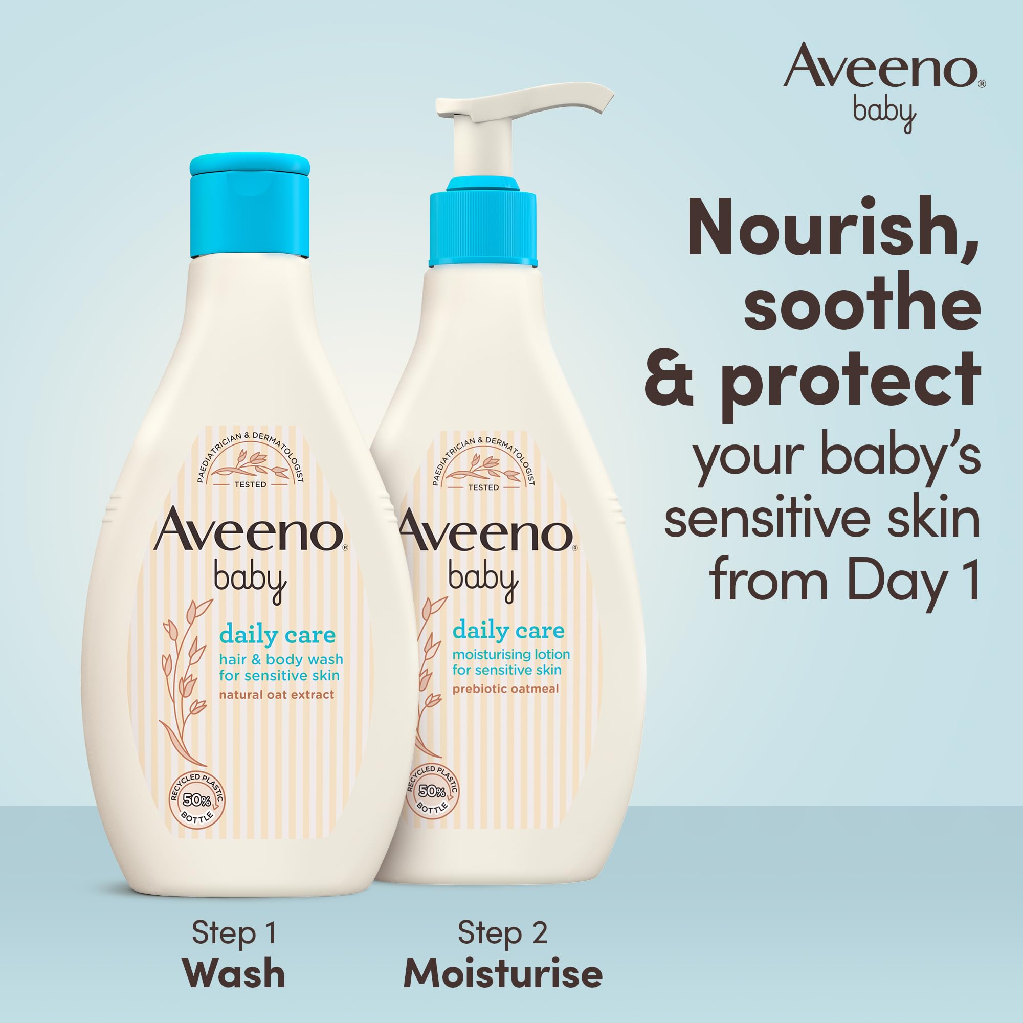 Aveeno Baby Daily Care Hair and Body Wash, 400 ml, Tear-Free with Colloidal Oatmeal