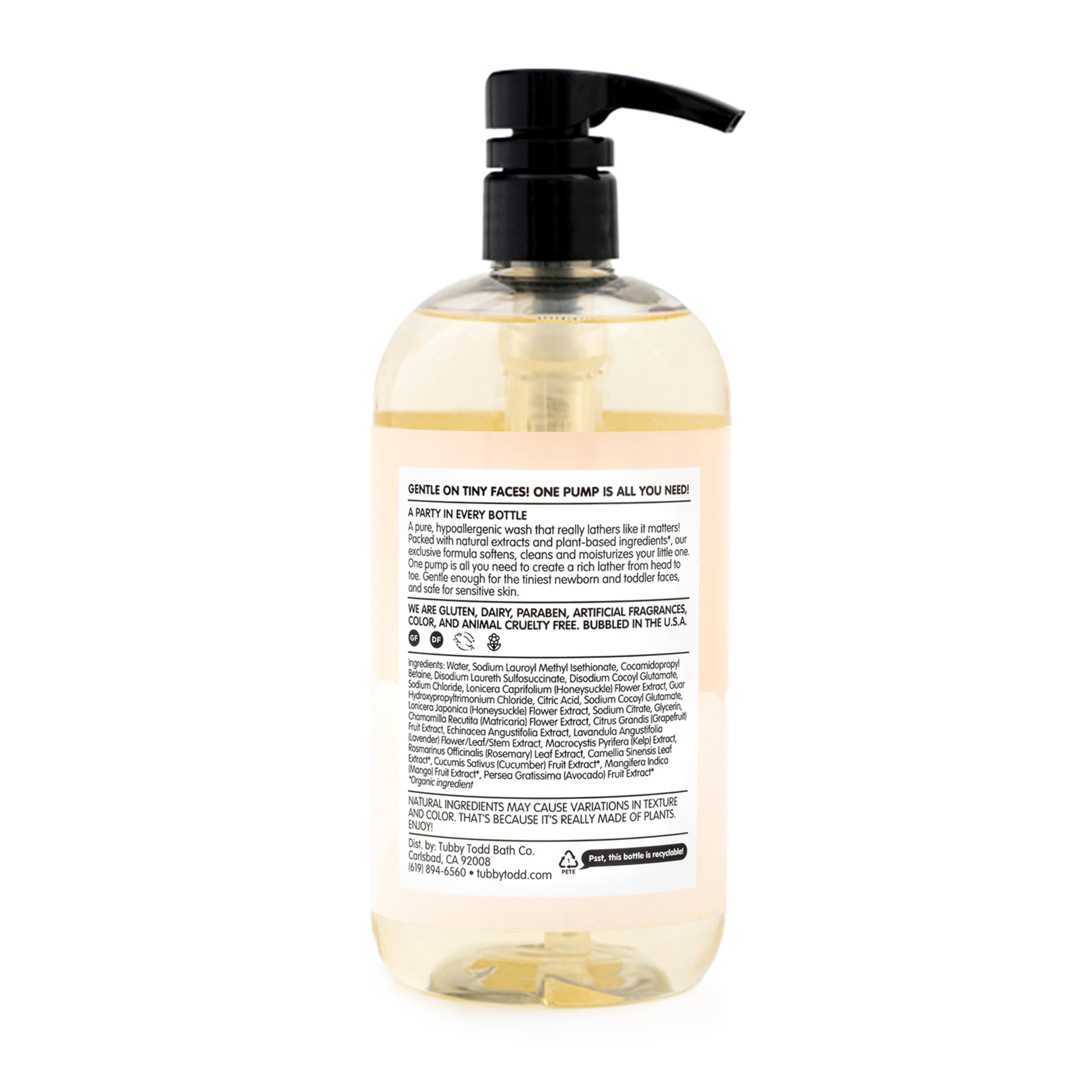 TUBBY TODD Hair + Body Wash - Baby Shampoo and Body Wash - Gentle, Natural Baby Wash for Newborns, Babies, and Toddlers - Non-Toxic and Hypoallergenic - Fragrance-Free, 2 Pack, 8.5oz & 25oz Halalzen