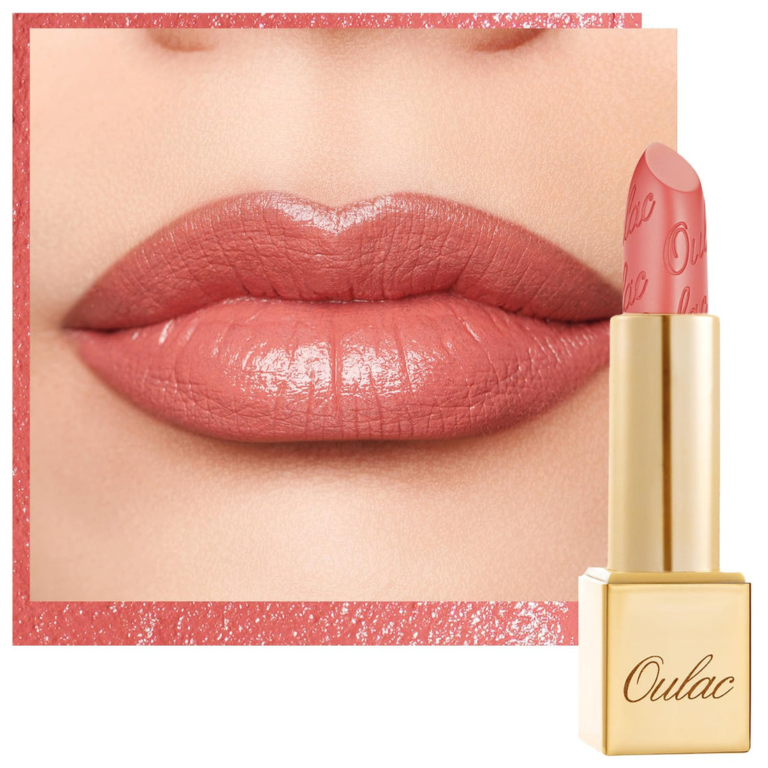 OULAC Metallic Shine Glitter Lipstick, Pink High Impact Lipcolor, Lightweight Soft and Ultra Hydrating, Long Lasting, Vegan & Cruelty-Free, Full-Coverage Lip Color 4.3 g/0.15 HIP & HIPPIE(11) Halalzen