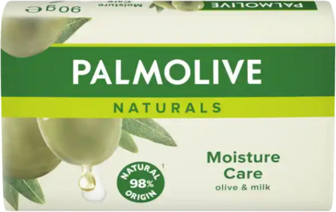 Palmolive Naturals Soap Bar Moisture With Olive Milk, Soap Bars (Pack Of 12), Vegan Soap Natural Origin Biodegradable Soap For Body Hands And Face, With Treseida Thank You Card Halalzen
