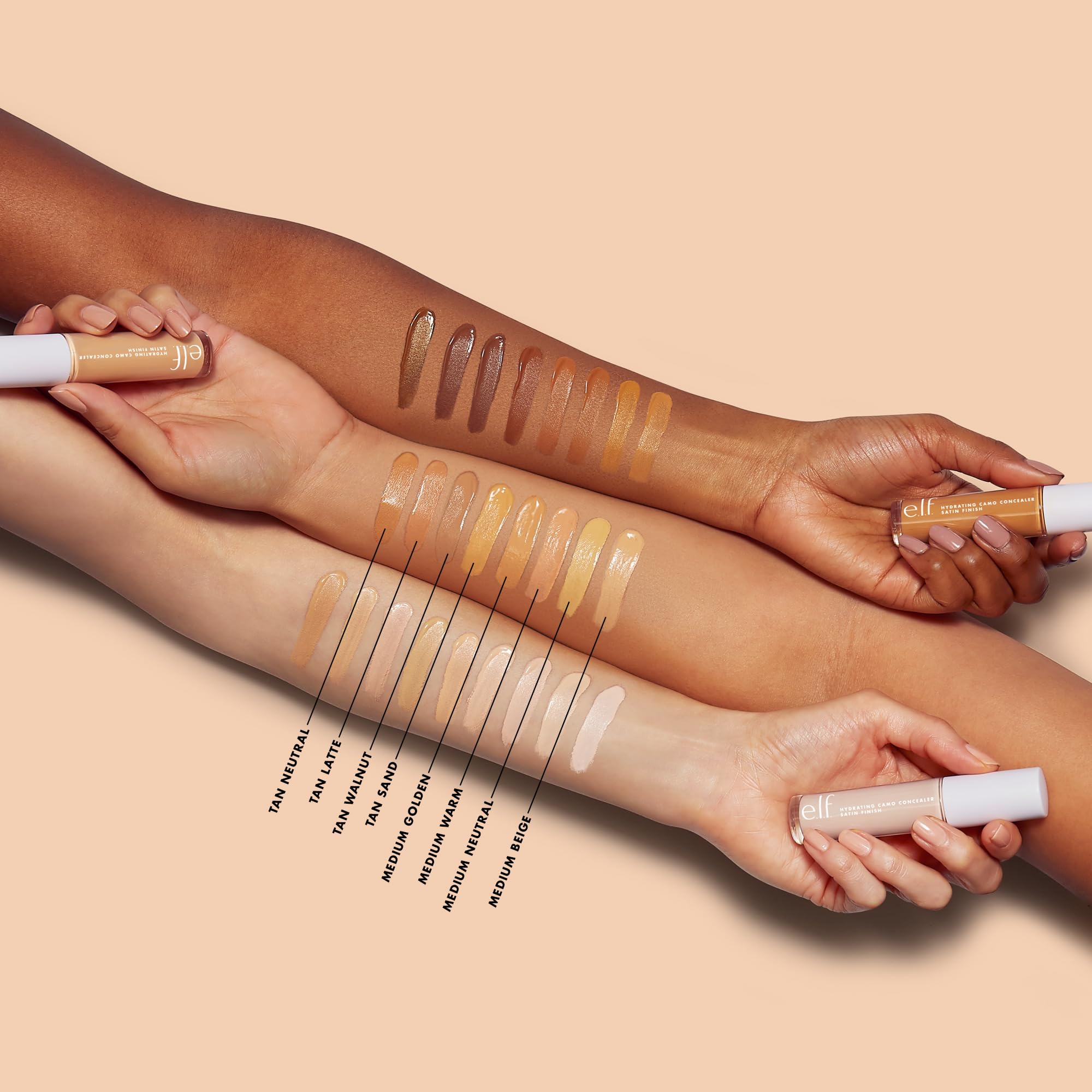 e.l.f. Hydrating Camo Concealer, Satin Finish, Conceals, Corrects & Highlights, Fair Warm, 0.203 Fl Oz (6mL) Halalzen