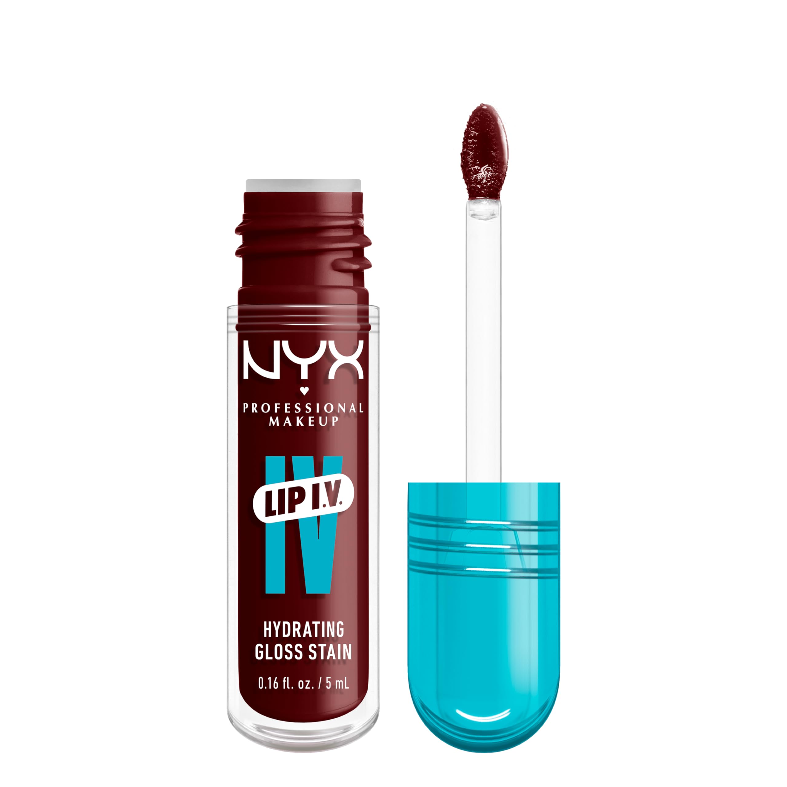 NYX PROFESSIONAL MAKEUP Lip IV Hydrating Glossy Lip Stain, Long-Lasting, Tinted, Vegan Formula with 12 HR Hydration - Hydra Honey (Brown)