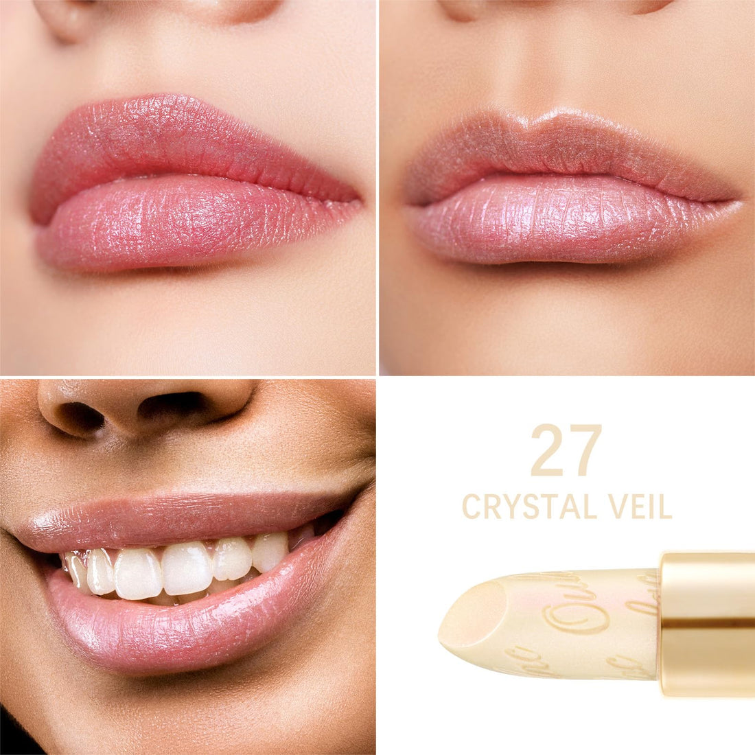 OULAC Metallic Shine Glitter Lipstick, Pink High Impact Lipcolor, Lightweight Soft and Ultra Hydrating, Long Lasting, Vegan & Cruelty-Free, Full-Coverage Lip Color 4.3 g/0.15 HIP & HIPPIE(11) Halalzen