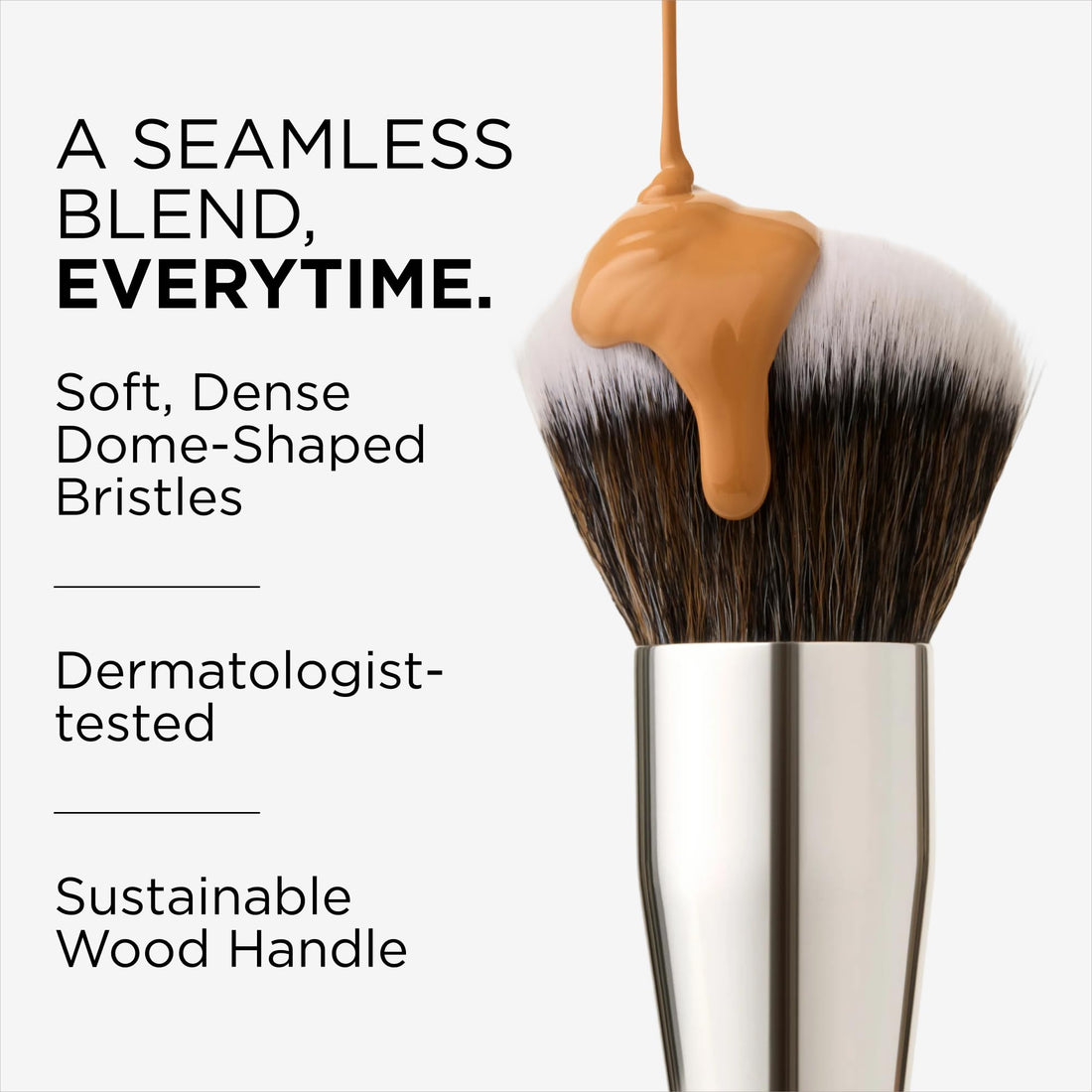 Haleys Beauty Kabuki Foundation Brush For Applying Powder, Foundation, Bronzer, Blush, and Mineral Make up, Soft Bristles, Seamless Blending, Makeup Brushes Essential, Vegan & Cruelty Free