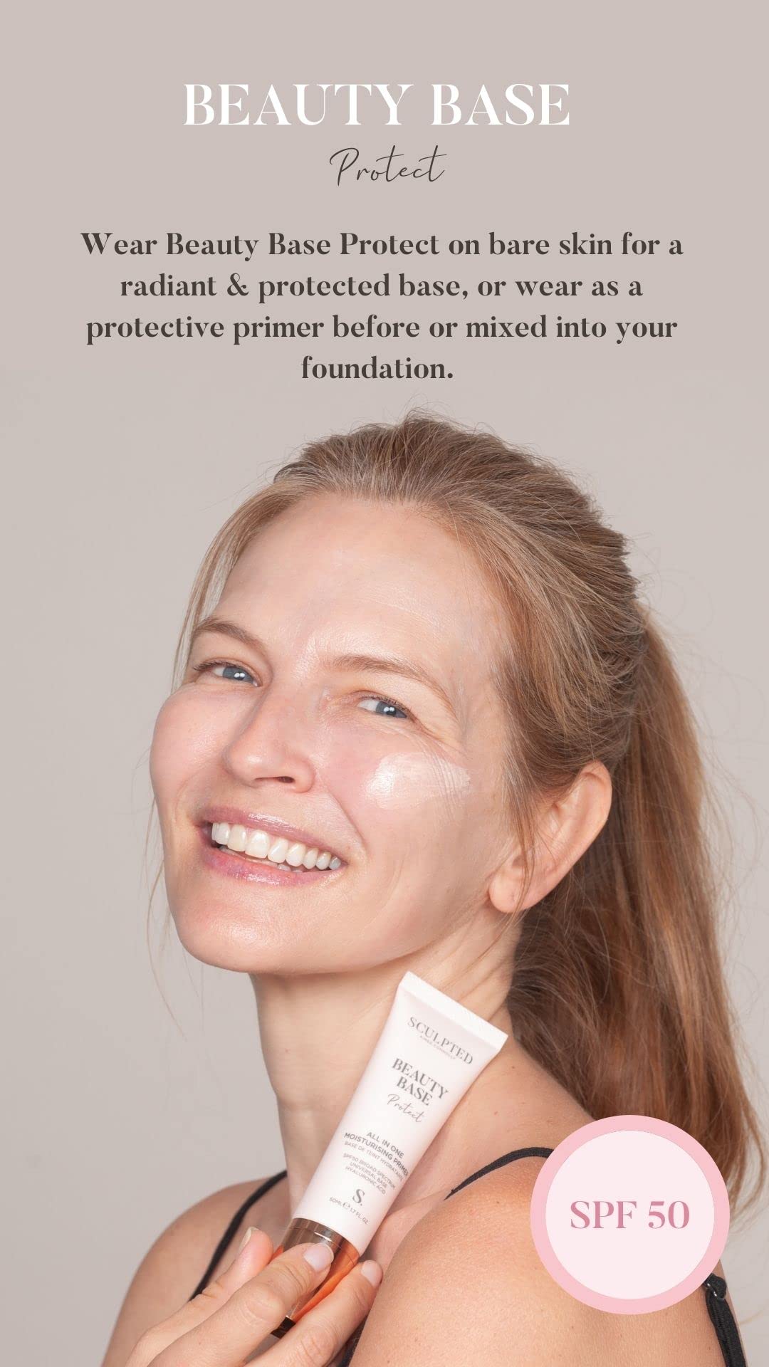 Beauty Base Protect SPF 50 Primer from Sculpted by Aimee (Protect) – 50ml All in One Moisturising Primer that Protects from UVA and UVB, Perfecting your Skin Halalzen