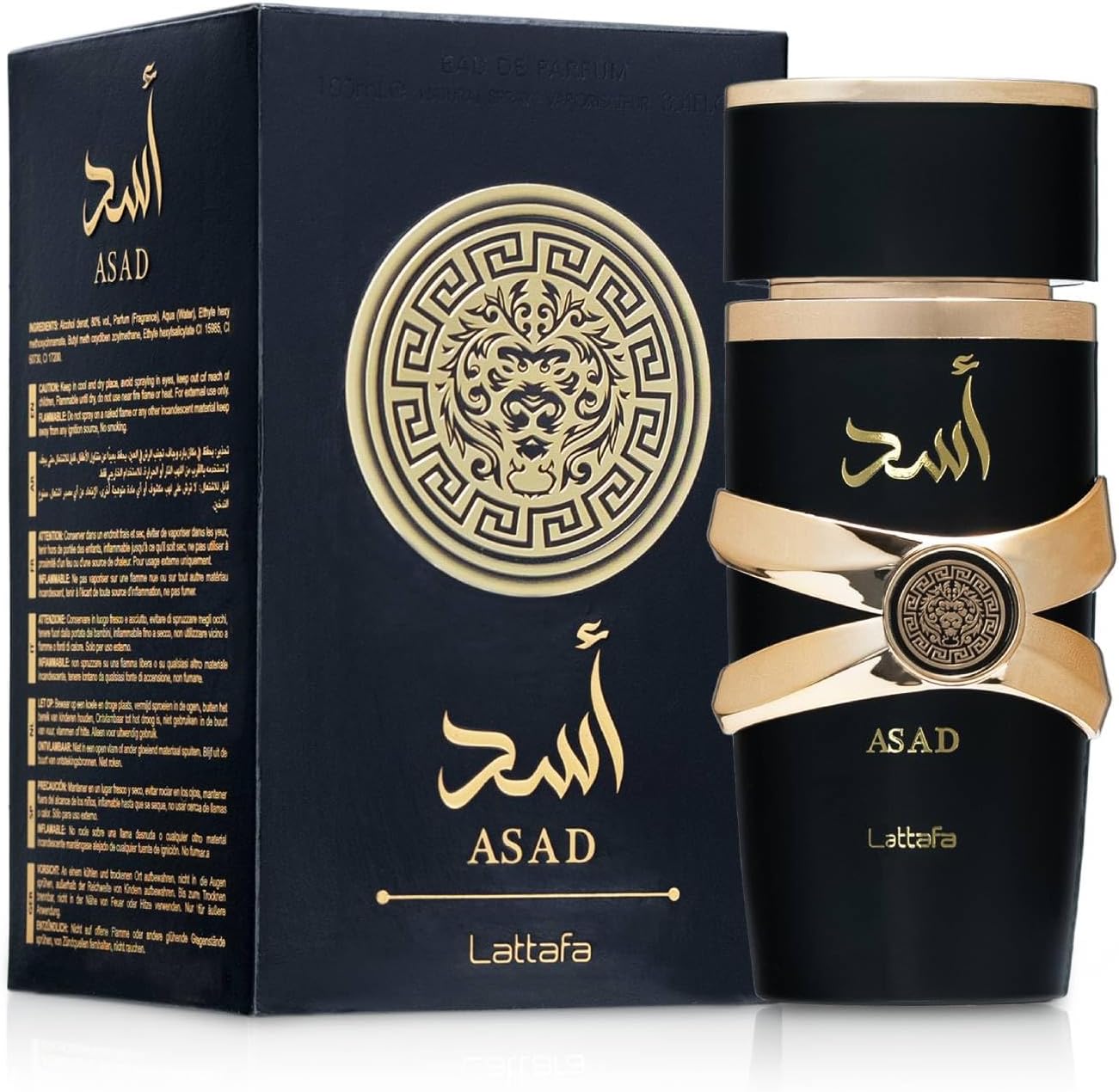 Lattafa Asad Premium Perfume Refreshing Oud and Musk Fragrances Eau De Parfum 100 ml Perfume for Unisex (Pack of 1), 100 ml (Pack of 1) Halalzen