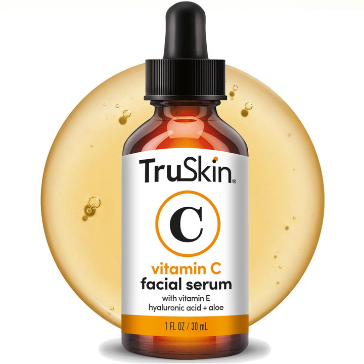 TruSkin Vitamin C Serum for Face - Anti Aging Face Serum with Hyaluronic Acid & Vitamin E - Brightening Formula for Improving Appearance of Dark Spots, Fine Lines & Wrinkles - All Skin Types, 1 fl oz Halalzen