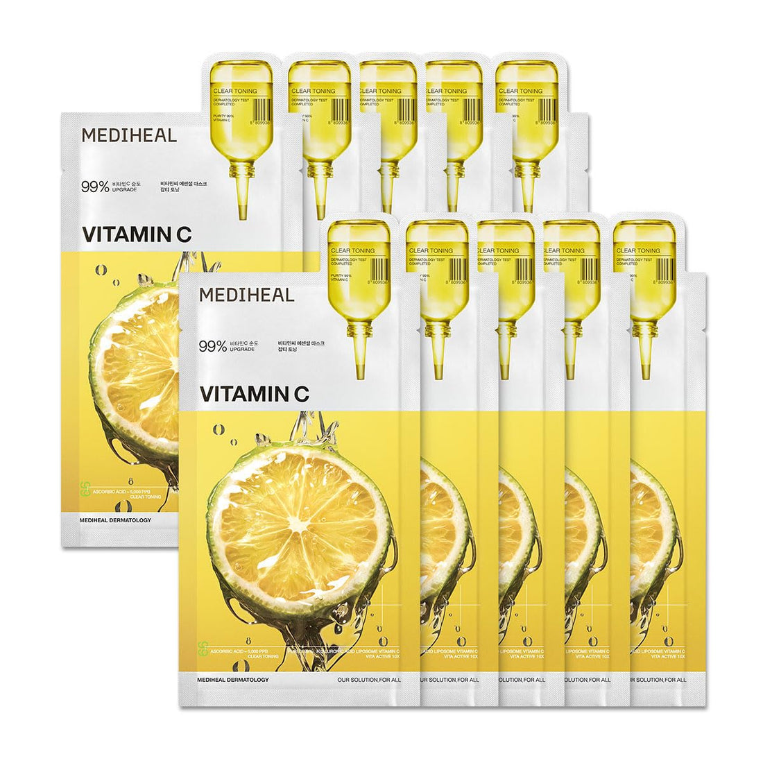 Mediheal Essential Face Mask [Skin Firming] 10 pcs. for Plumping Hydration, Glass Skin & Skin Nourishment - Travel Essentials, Korean Beauty Sheet Mask Halalzen