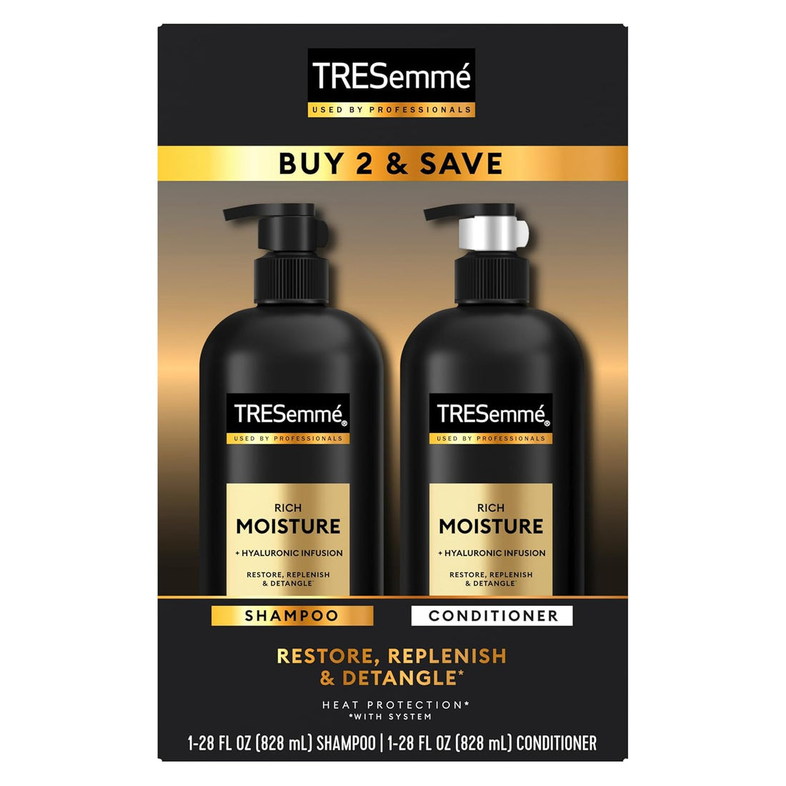 TRESemmé Rich Moisture Shampoo and Conditioner 2 Count Rich Moisture for Dry Hair Formulated With Vitamin E and Biotin 28 oz Halalzen