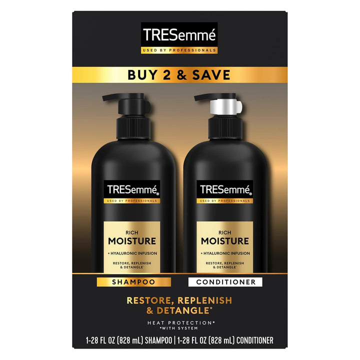 TRESemmé Rich Moisture Shampoo and Conditioner 2 Count Rich Moisture for Dry Hair Formulated With Vitamin E and Biotin 28 oz Halalzen