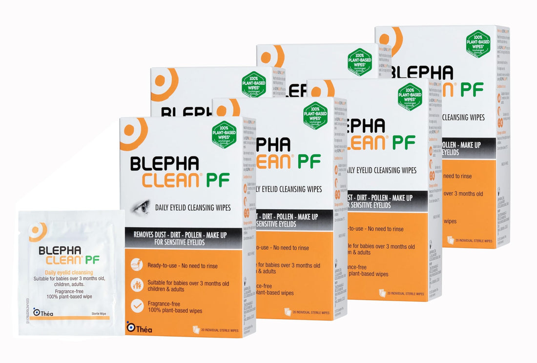Blephaclean PF Daily Eyelid Wipes - Gentle Cleansing for the eyelids and skin around the eyes, Suitable for Babies (over 3 months old), children & adults, 20 Sterile Plastic-Free Wipes Halalzen