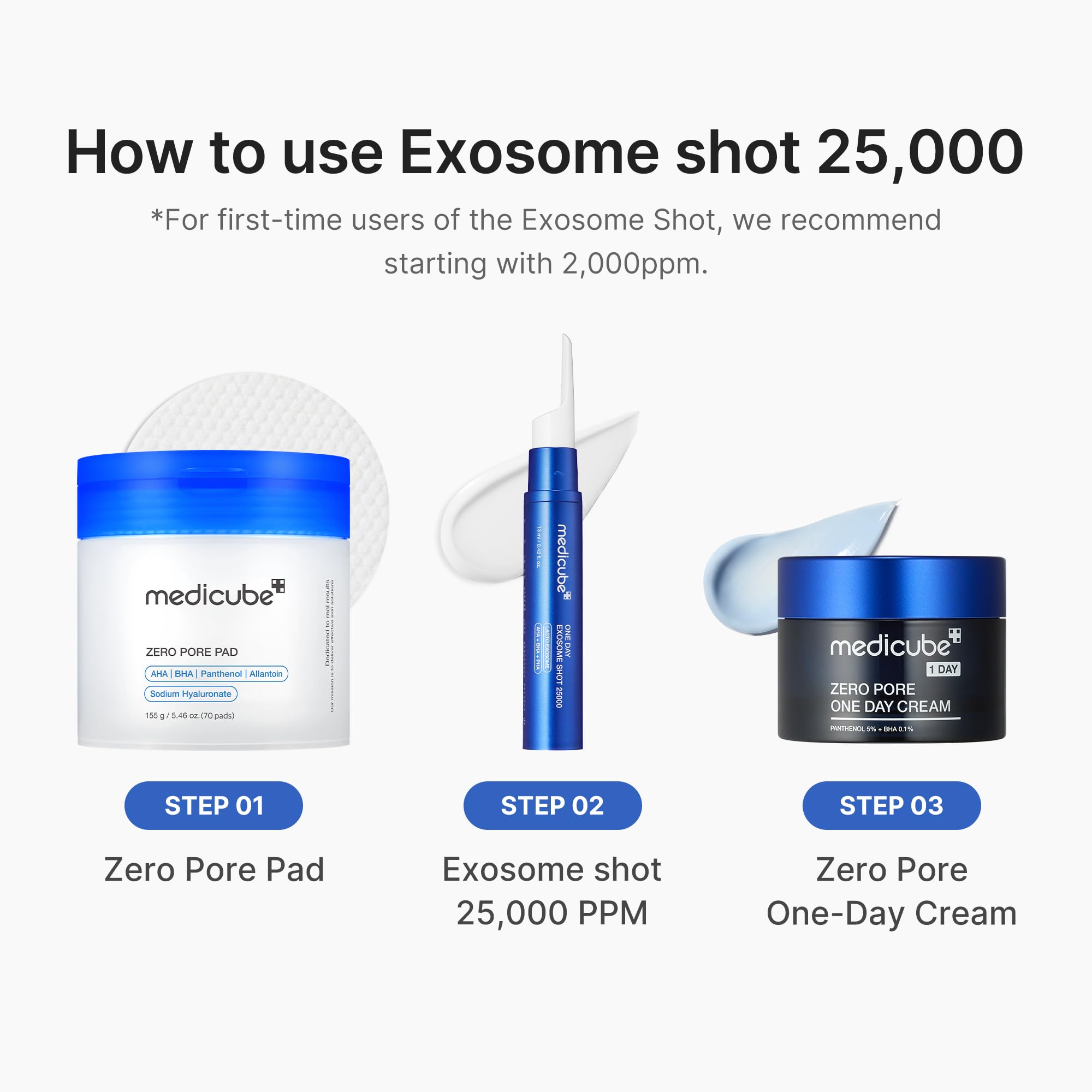medicube Exosome Shot Zero 2,000 PPM Spicule Facial Serum | Liquid Skin Booster Serum | Exosome, AHA+BHA+PHA | Pore Care, Dead Skin Cells, Skin Texture | Korean Skincare, 1.01 fl.oz Halalzen