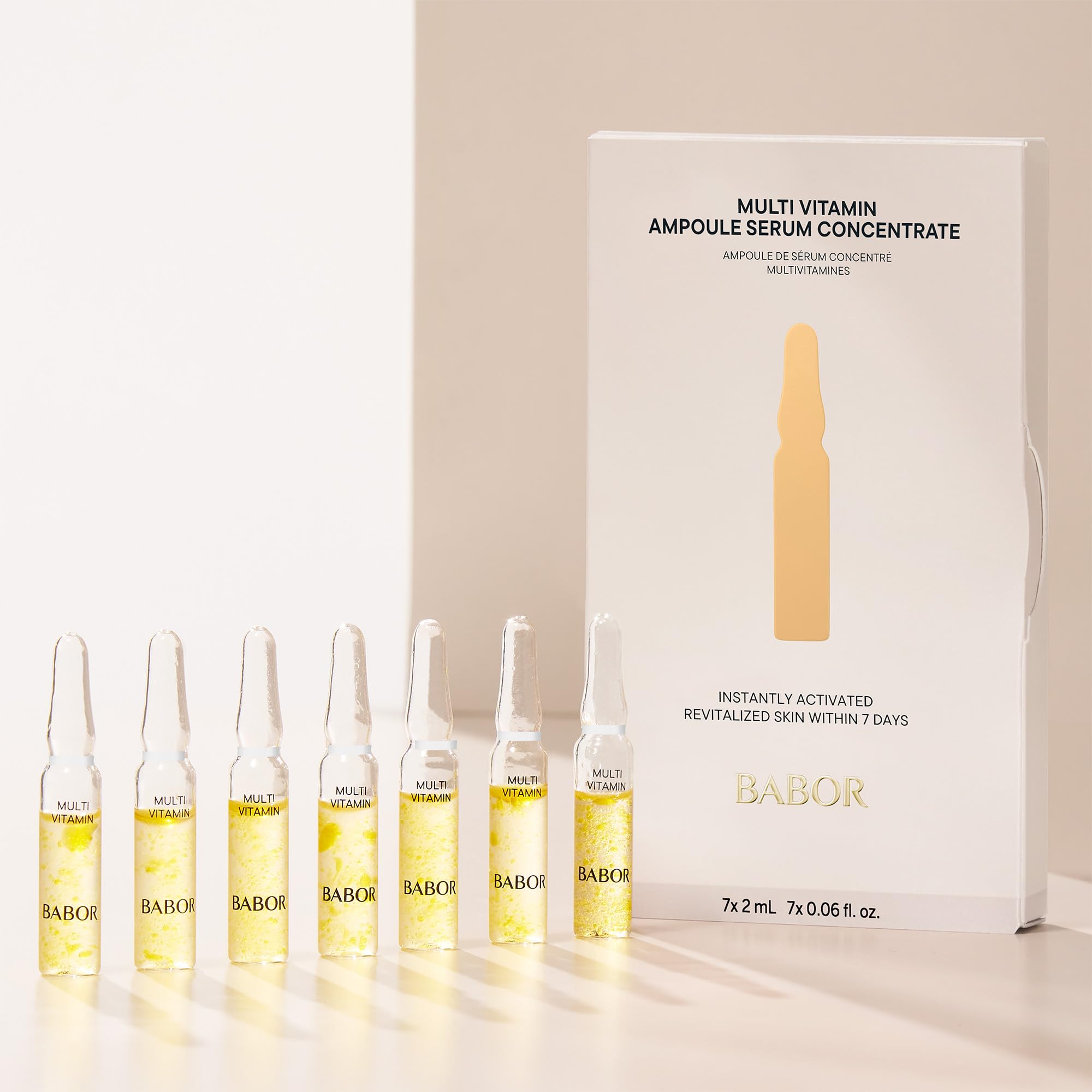 BABOR Multi Vitamin Serum Ampoules for the Face, with Vitamin E to Strengthen the Skin Barrier, 7 x 2 ml Concentrated Ampoules