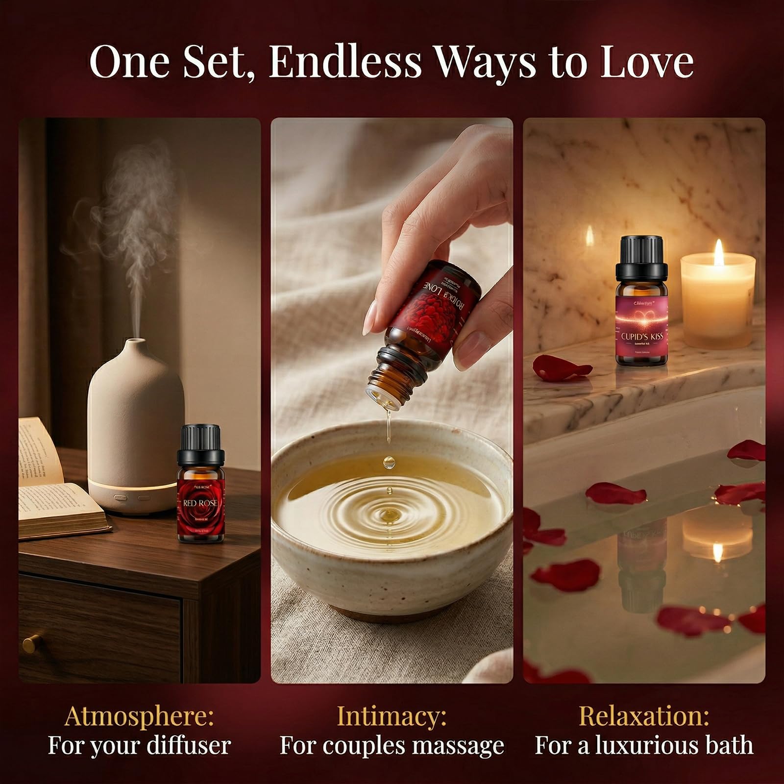 Hotel Collection Essential Oils for Diffusers for Home - 6 x 10 ml Luxury Scented Oil Set with Luxury Night,Jasmine Peppermint,White Tea,Citrus Happiness,My Way,Hotel Lobby,Gift for Women and Men