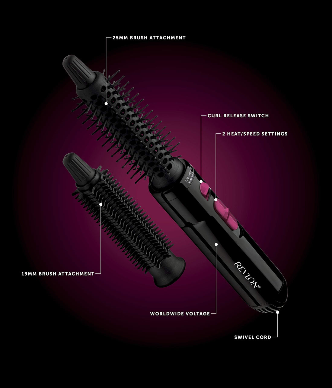 Revlon Hair Tools RVHA6017UK Tangle Free Hot Air Styler, Black Halalzen