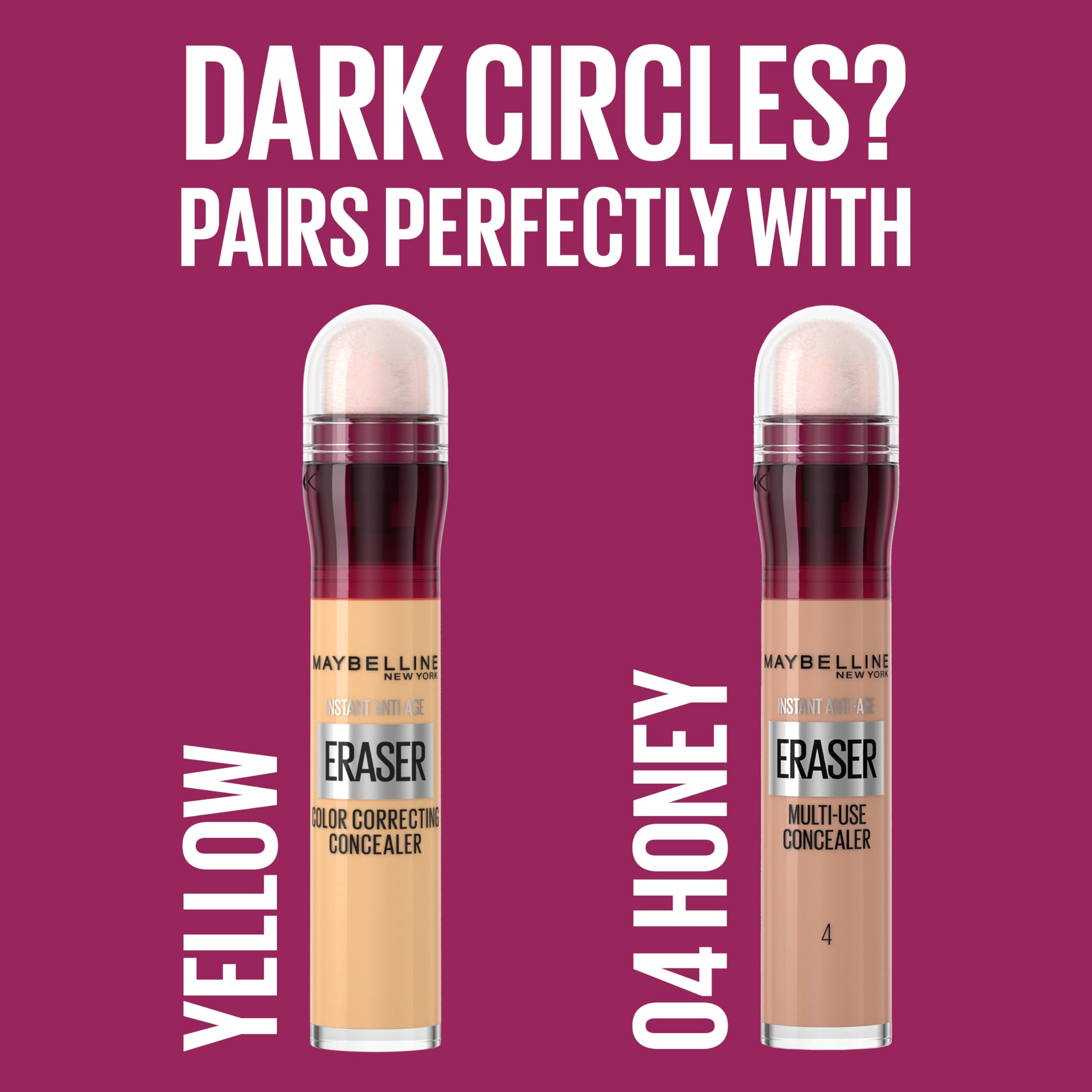 Maybelline Instant Anti-Age Eraser Eye Concealer for Face, Dark Circles, Blemish & Fine Lines Concealer, Full Coverage, Dermatologist Tested, Suitable for Sensitive Skin, Shade: 00 Ivory Halalzen