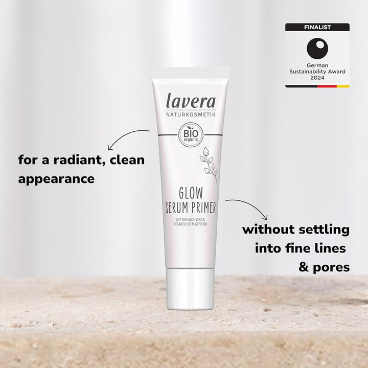 lavera Glow Serum Primer - gently melts into the skin - radiant, well-groomed appearance - naturally radiant glow - vegan - natural cosmetics - 30 ml Halalzen