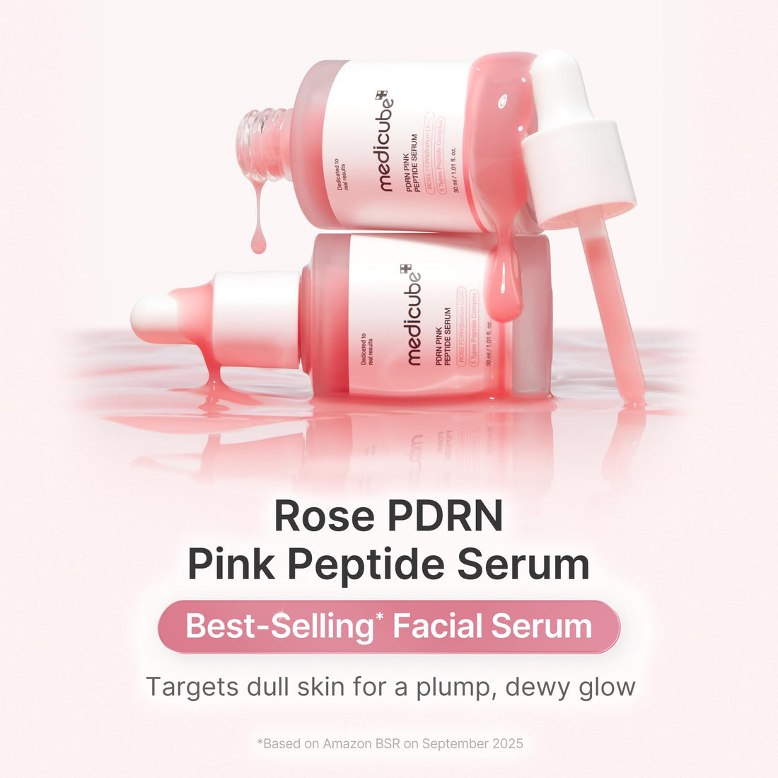 medicube PDRN Pink Peptide Serum with Salmon DNA | Pink Glow Serum with Peptides & Niacinamide for Hydration & Firm-Looking Skin | Uneven Tone Care | Korean Skincare, 1.01 fl. Oz Halalzen