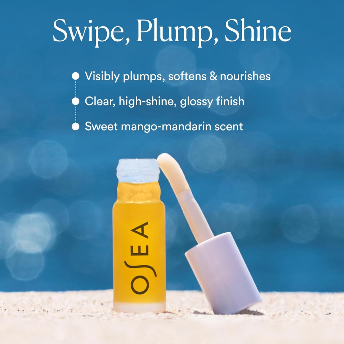 OSEA Hyaluronic Lip Oil Booster – Clean Beauty Lip Oil for Plump, Glossy, Hydrated Lips – Nourishing Seaweed & Meadowfoam Oil – Vegan, Non-Sticky, High-Shine Finish | Hydrates, Plumps, Smooths Halalzen