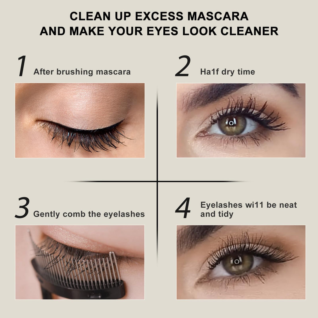 Docolor Eyelash Comb Eyelash Separator Tool, Makeup Mascara Applicator Comb with Cover, False Eyelash Grooming Brushes 1Pc Halalzen