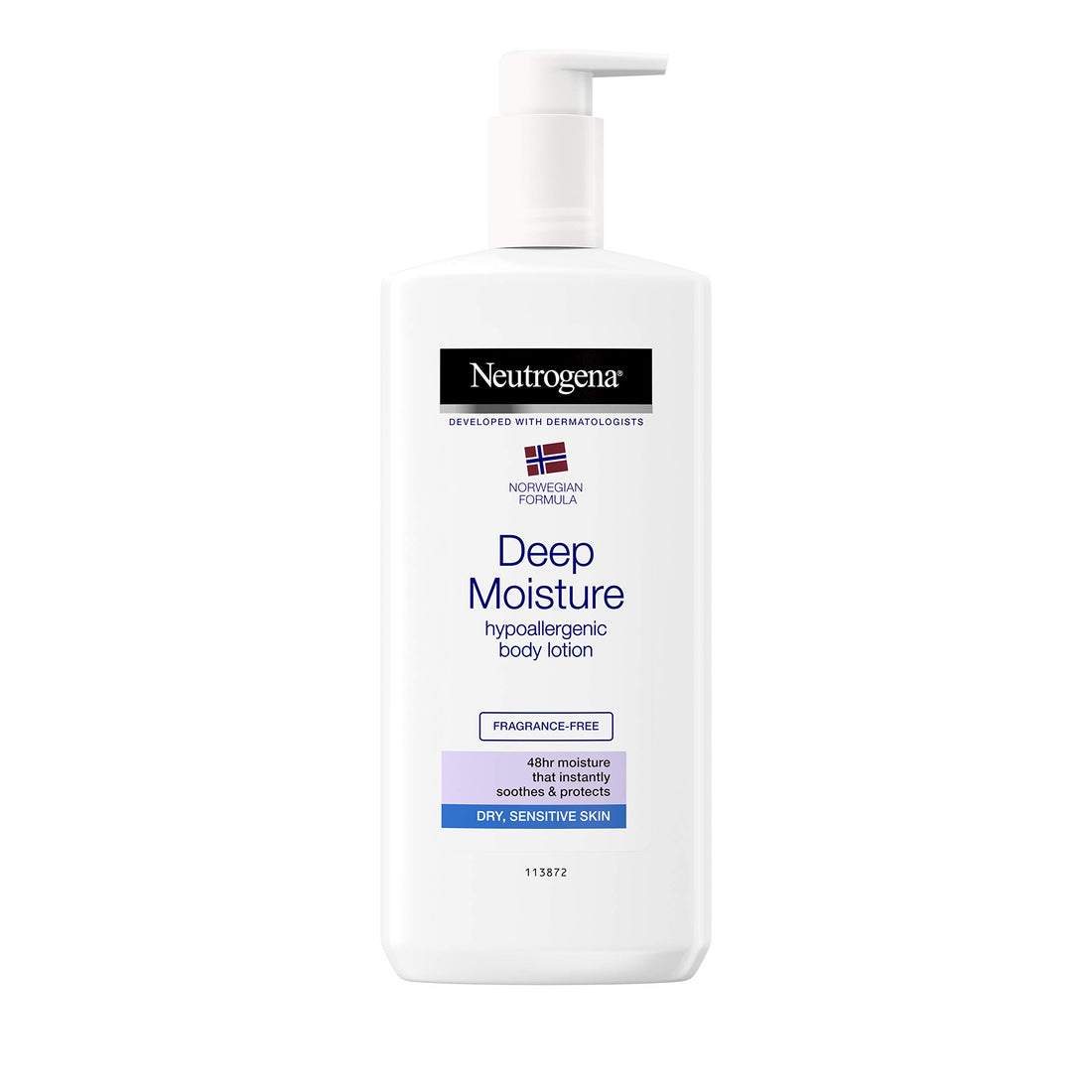 Neutrogena Norwegian Formula Deep Moisture Body Lotion (1x 400ml), Fragrance-Free Moisturiser for Sensitive and Dry Skin, Provides 48-Hour Moisturisation
