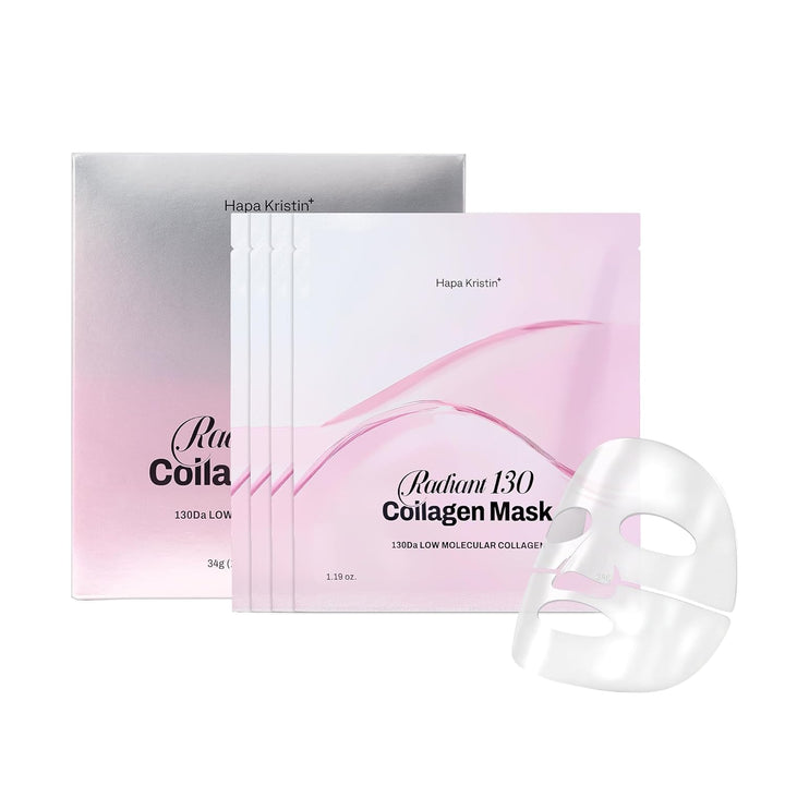 HAPA KRISTIN Collagen Mask, Overnight Hydrating Korean Face Mask, Glass Skin Glow+Firming with Peptides+Bakuchiol, Low Irritation, 4ea Halalzen