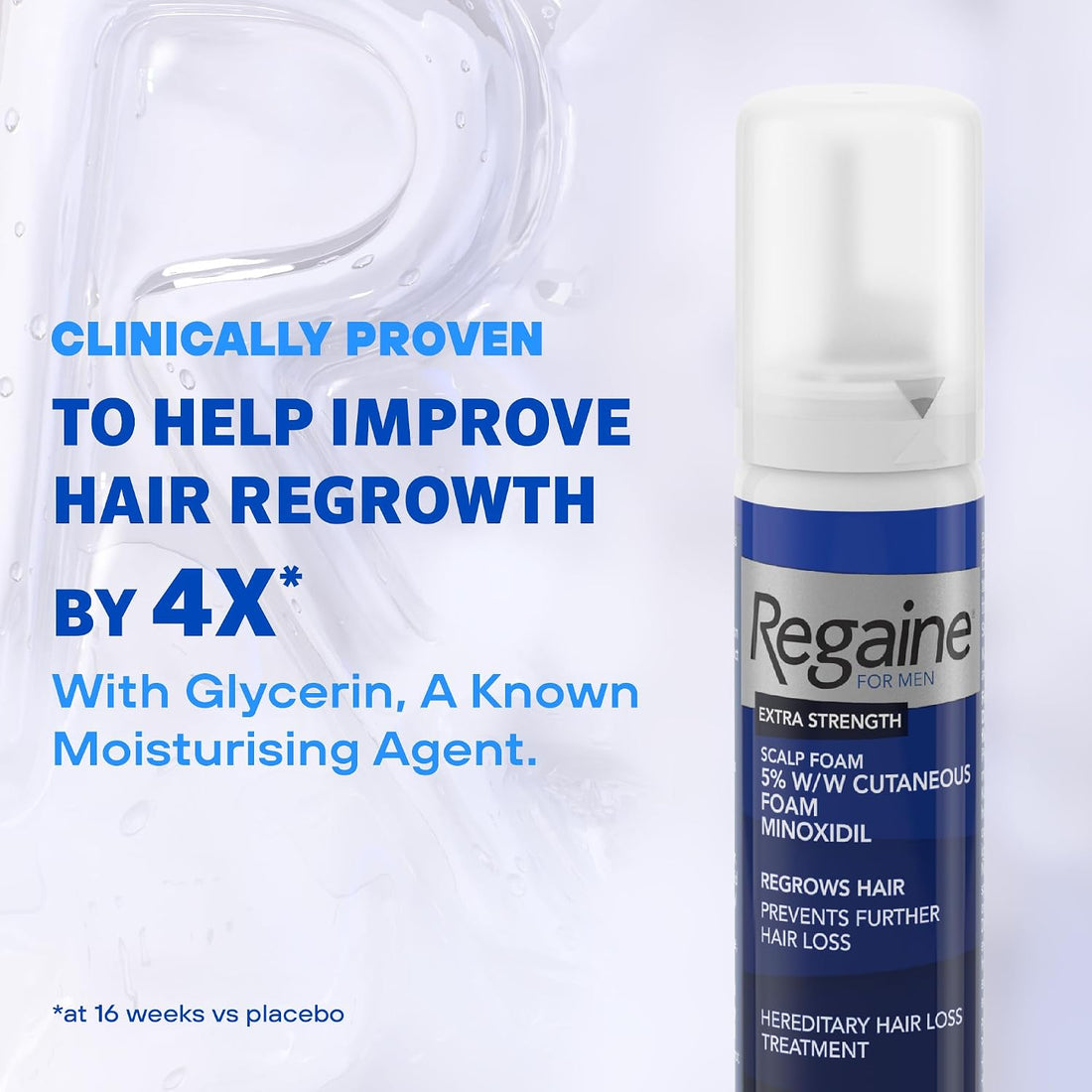 Regaine For Men Extra Strength Foam - Scientifically Proven To Help Stop Hereditary Hair Loss - Minoxidil Foam for Hair Regrowth - 73ml, Packaging may vary