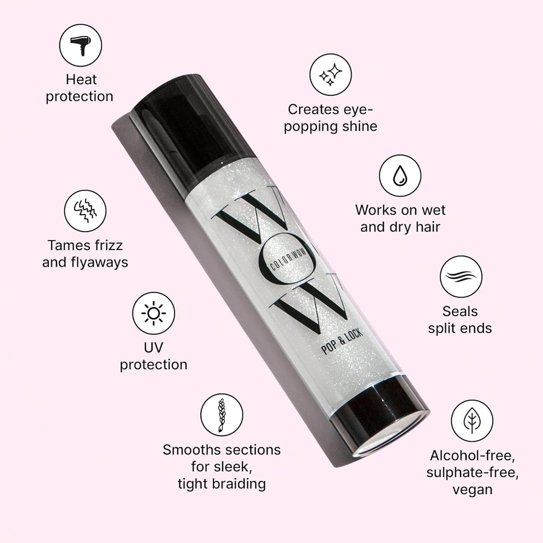 COLOR WOW Pop & Lock Anti-Frizz Hair Serum: Prevent Colour Fade, Temporarily Seal Split Ends, and Add Gloss - Get Silky, Shiny Hair!