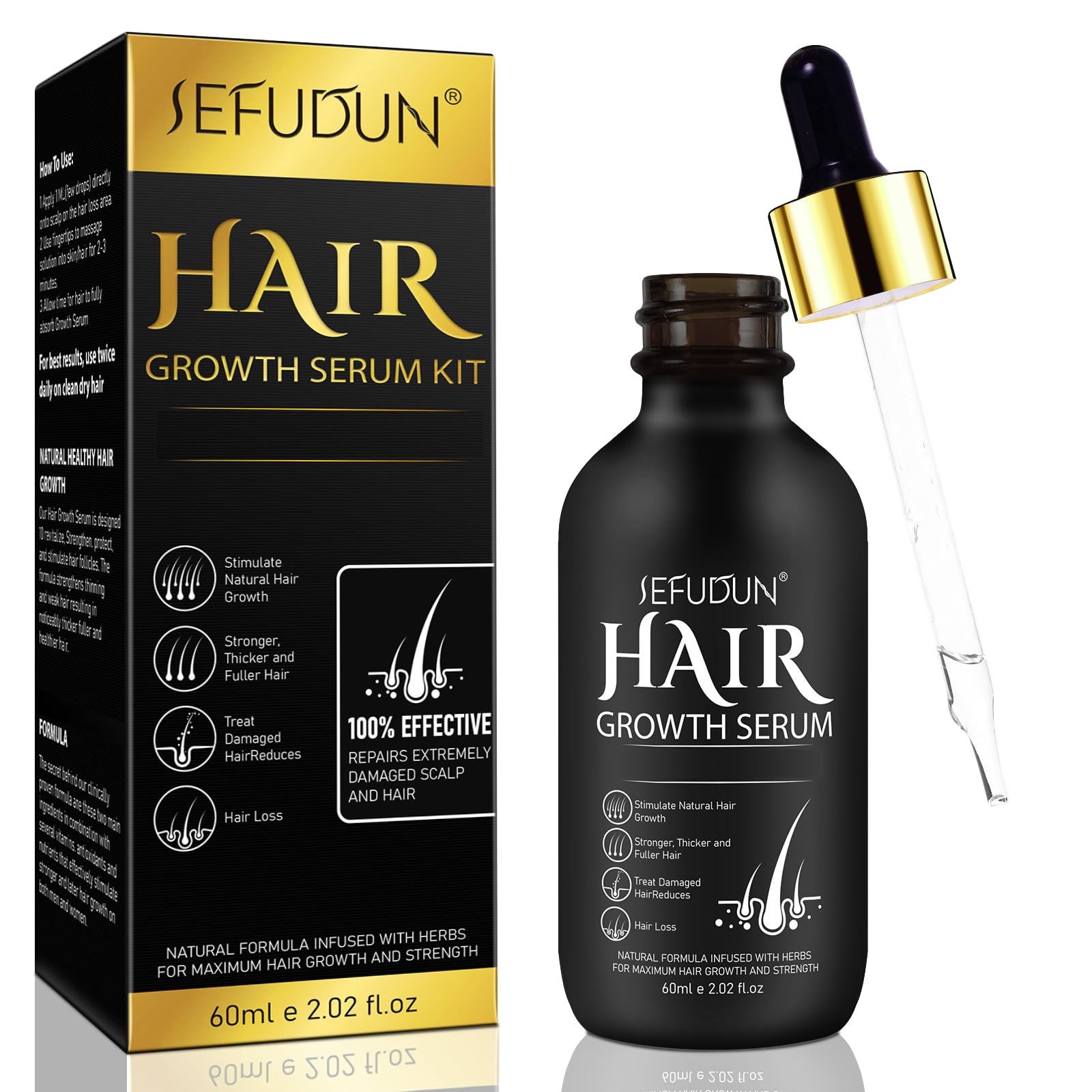 Veganic Hair Oil,100% Natural Growth With Caffeine,Biotin,Coconut,Macadamia,Rosemary and Castor for Growth,Thickening Hair Mask & Loss Treatment,60ml