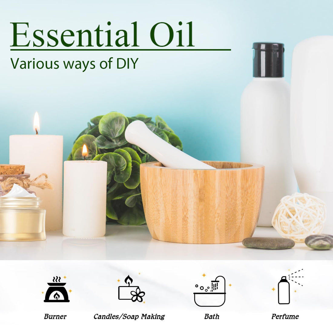 Peppermint Essential Oil 100ml - Pure Natural Essential Oils Strong,Fresh Minty Scent Increases Clarity - Perfect for Aromatherapy,Diffuser, Clear Breathing-Strong Peppermint Oil