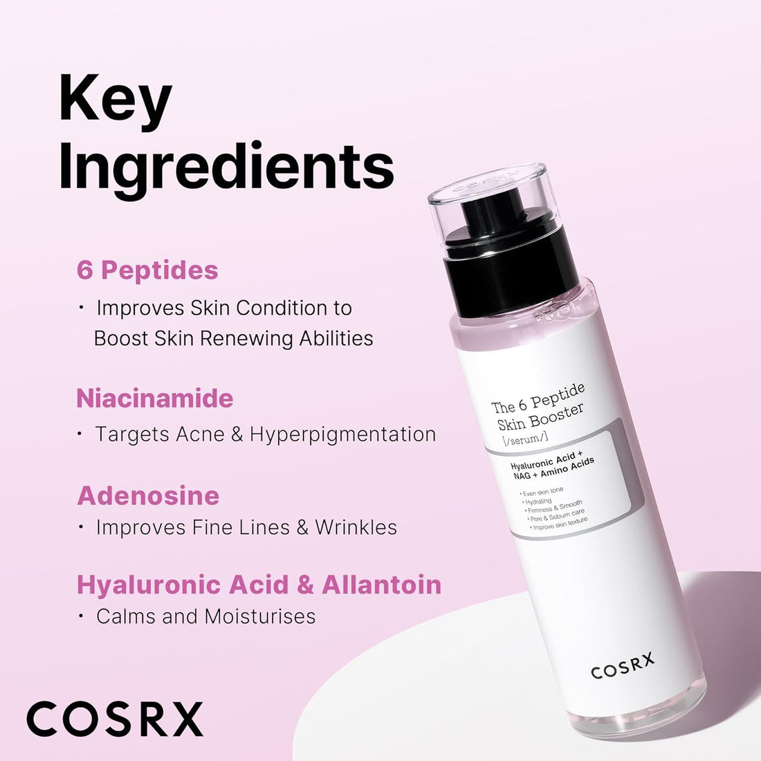 COSRX 6X Peptide Collagen Skin Booster Toner Serum for Dull & Uneven Skin, Preps Skin with Copper Peptides, GHK-Cu, Skin Renewal Boosting Facial Essence, Korean Skin Care, 5.07 oz, Mothers Day Gifts Halalzen