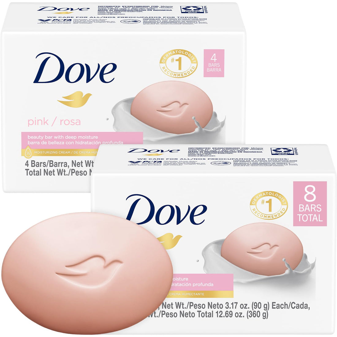 Dove Beauty Bar Soap Shea Butter, 8 Bars for Nourished, Radiant Skin, Enriches Skin 3.75 oz