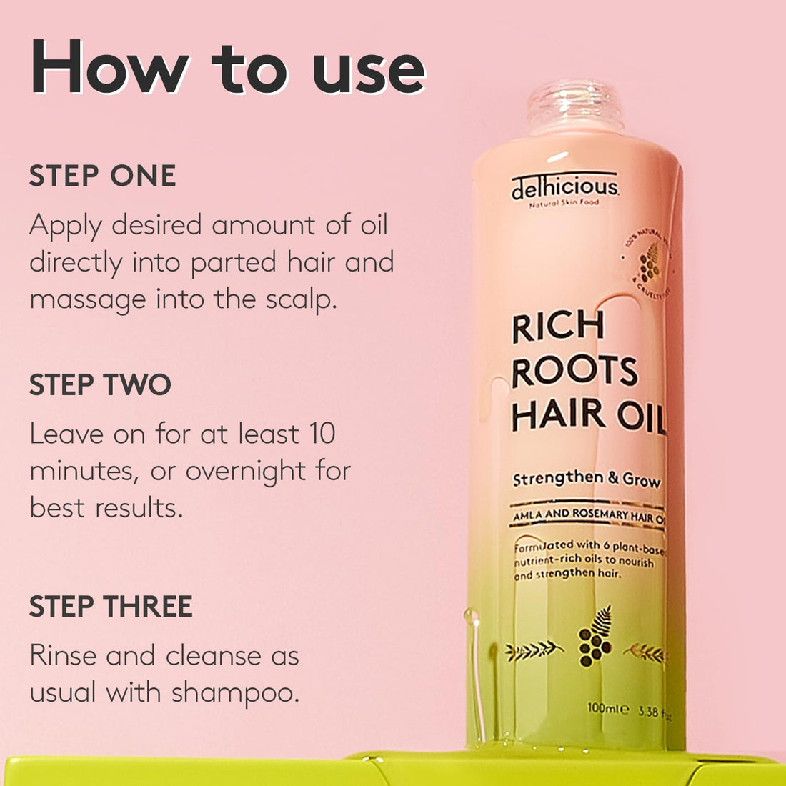 Delhicious Amla Hair Oil & Rosemary Oil Conditioner for Hair Growth - Rich Roots Vegan Conditioner for Thinning Hair, Damaged Hair, Dry Scalp - Shea Butter & Argan Oil - Ayurveda, Sulphate Free, 250ml