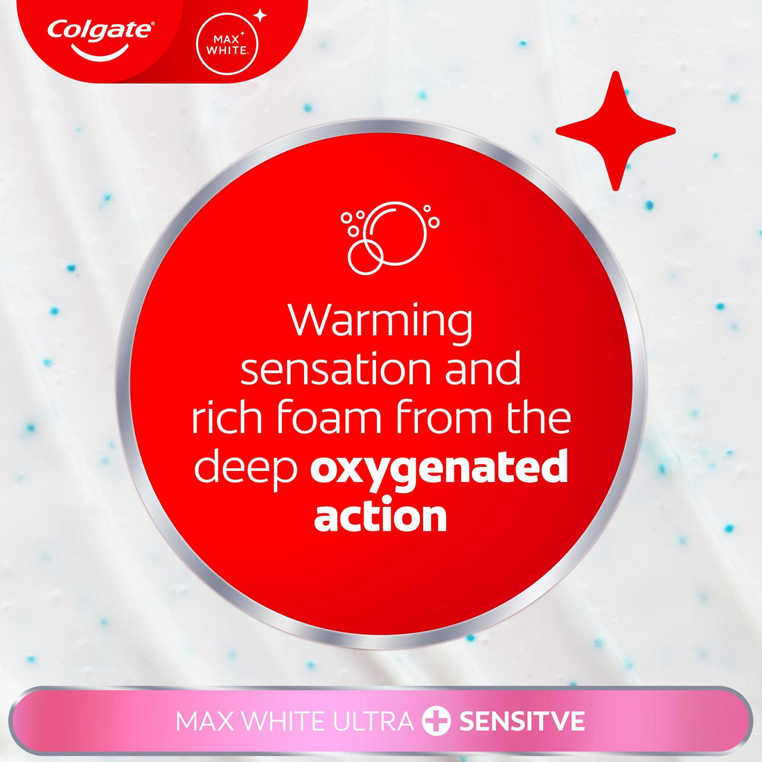 Colgate Max White Ultra+ Enamel Toothpaste 75ml, Whitens Deep Stains for 5X Whiter Teeth, ActiveShine Technology Smoothes Enamel Surface to Reflect Light, Protects and Remineralises Enamel